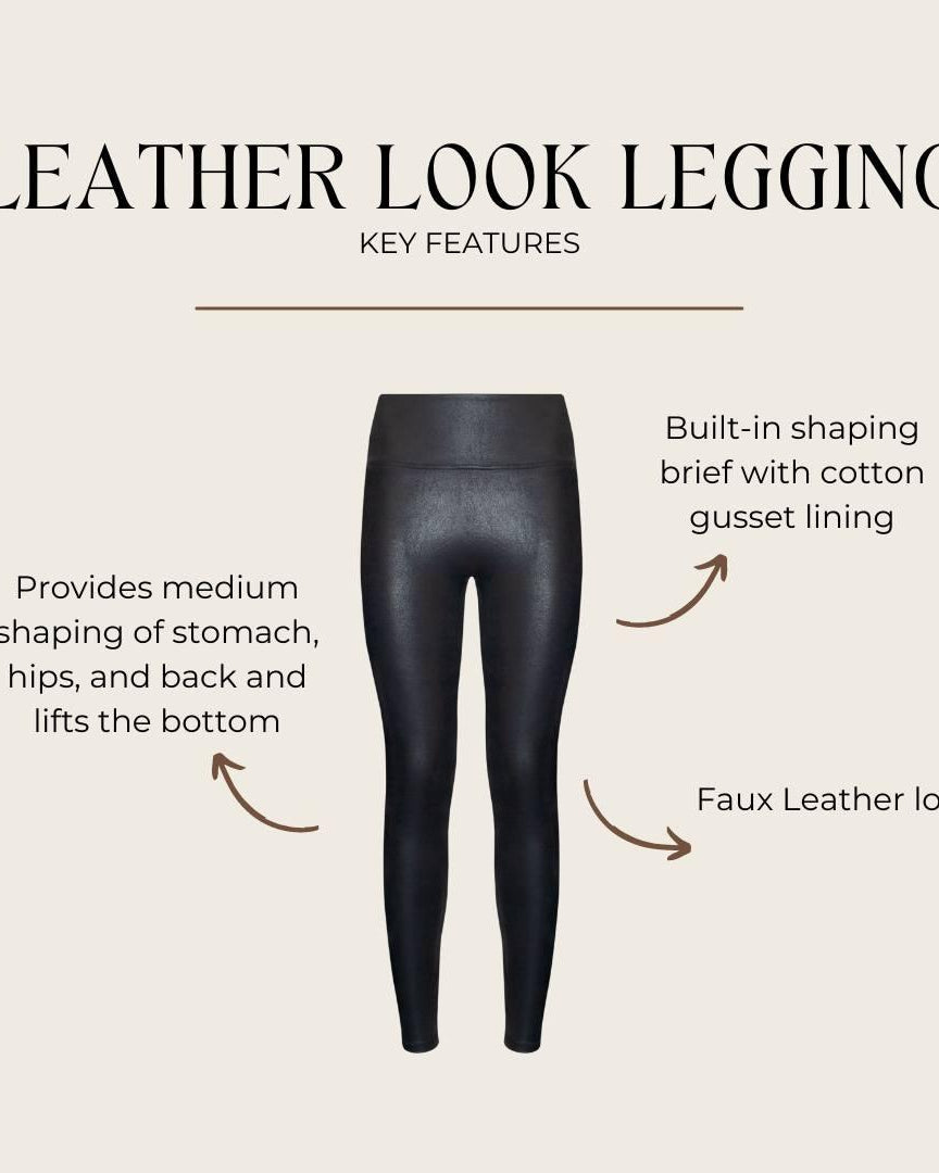 Magic Leather Look Leggings Matcha - Härliga Under