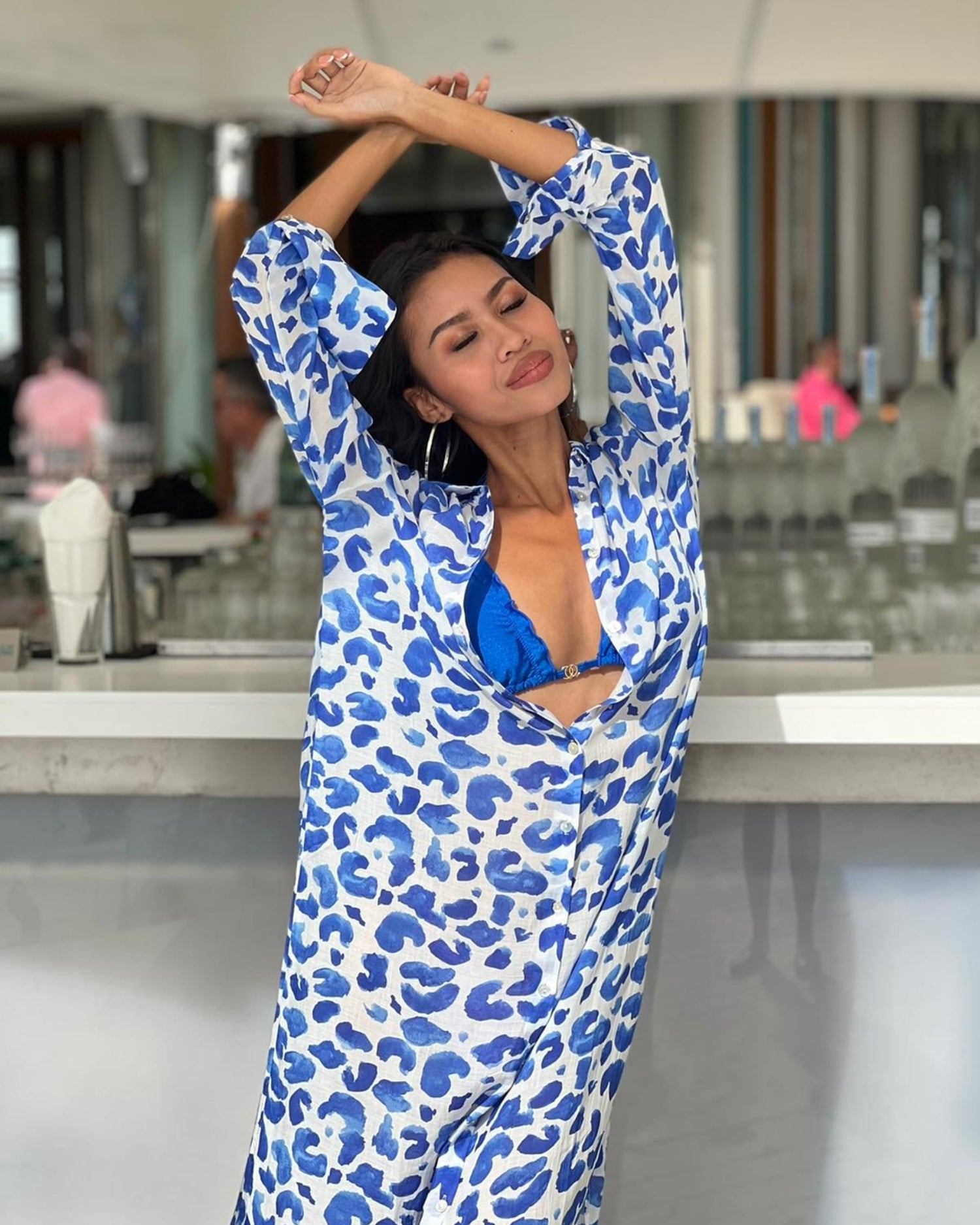 Leo Blue Shirt Dress - Resort Collection - www.kaandabeachlife.se