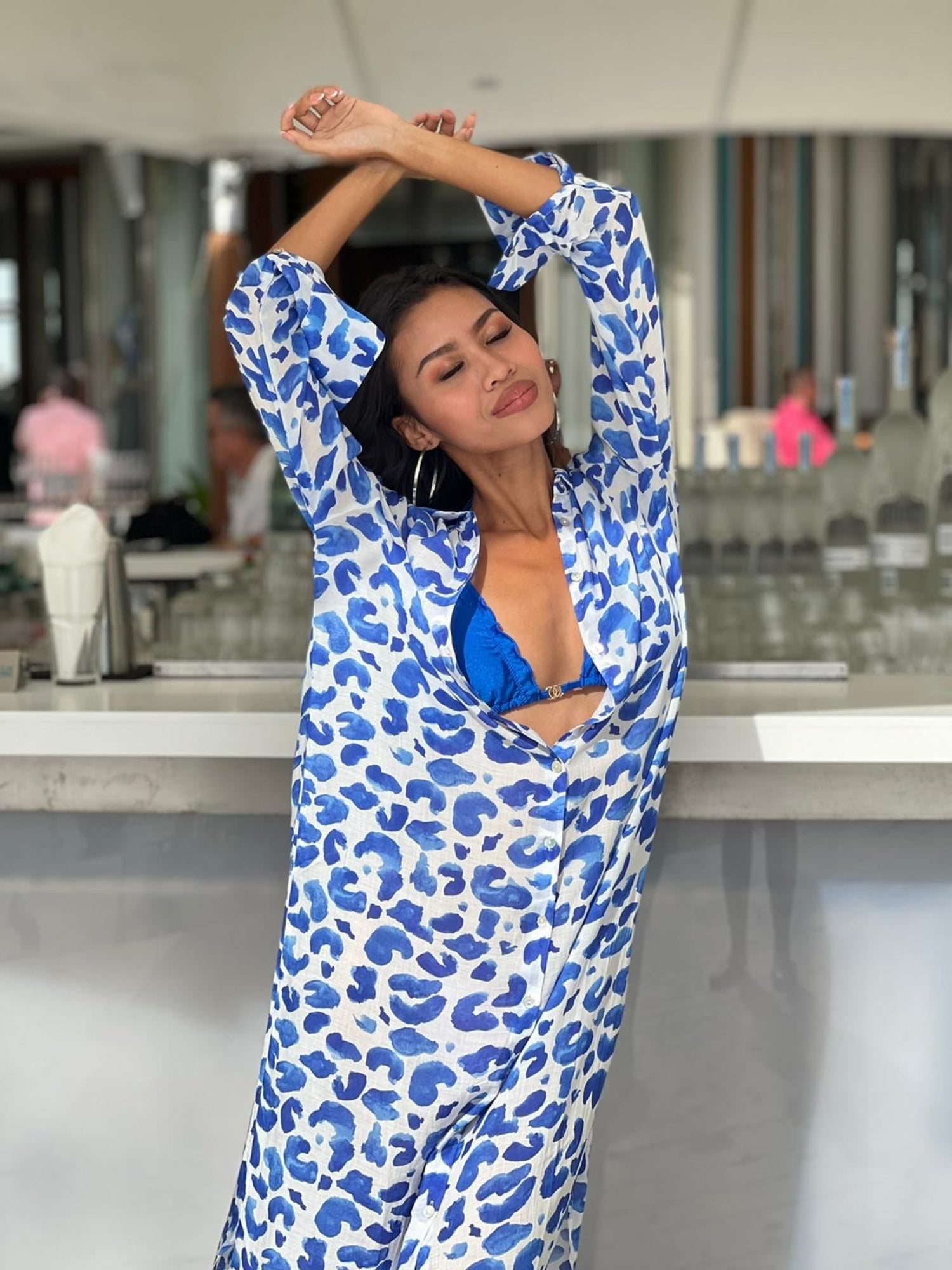 Leo Blue Shirt Dress - Resort Collection - www.kaandabeachlife.se