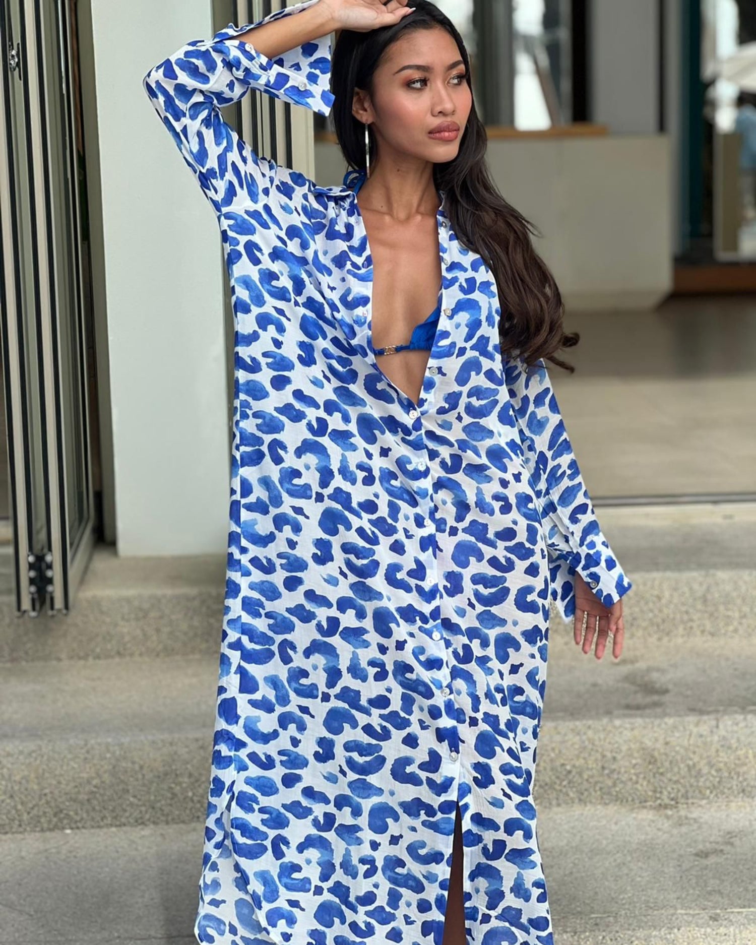 Leo Blue Shirt Dress - Resort Collection - www.kaandabeachlife.se