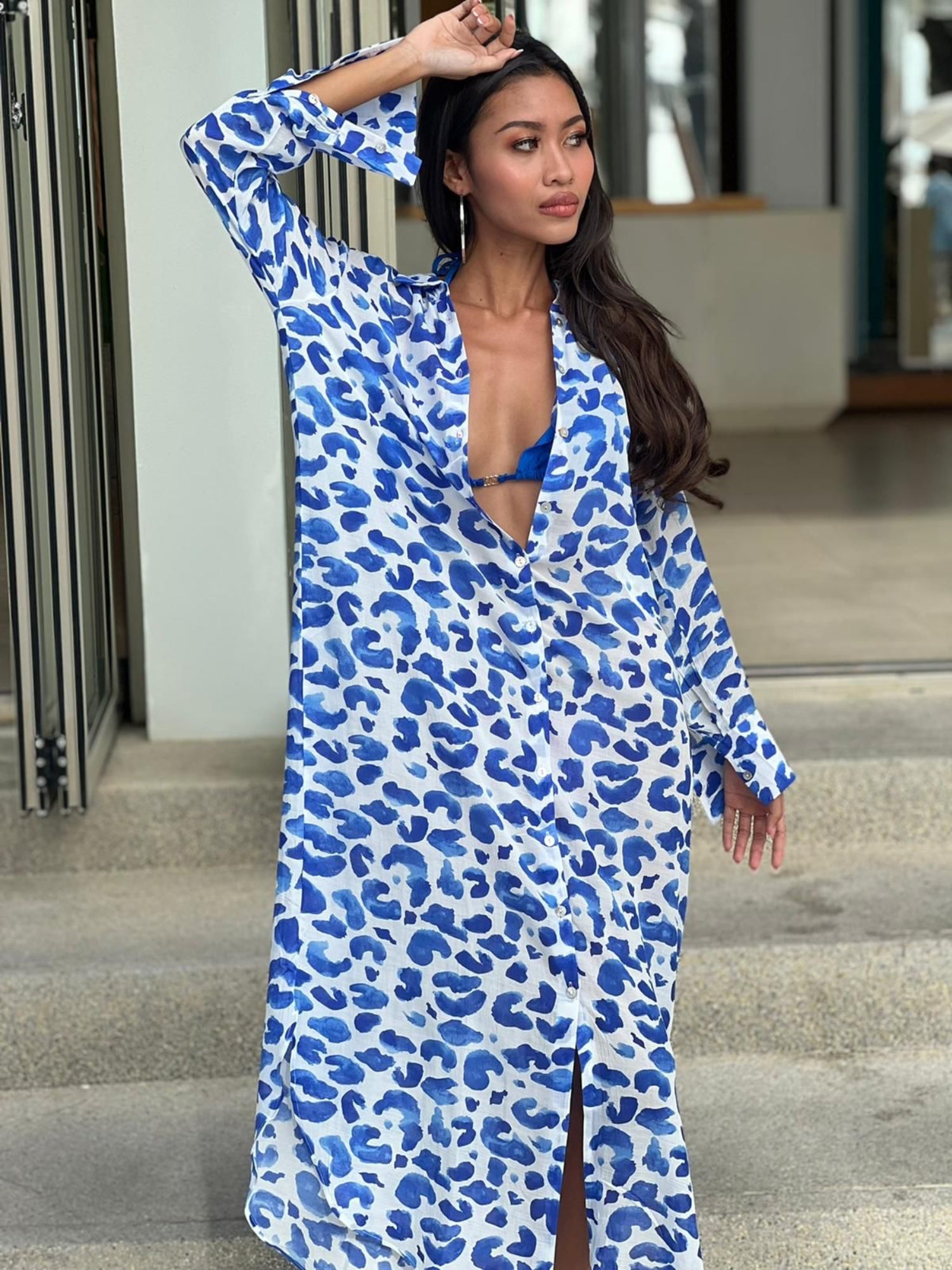 Leo Blue Shirt Dress - Resort Collection - www.kaandabeachlife.se