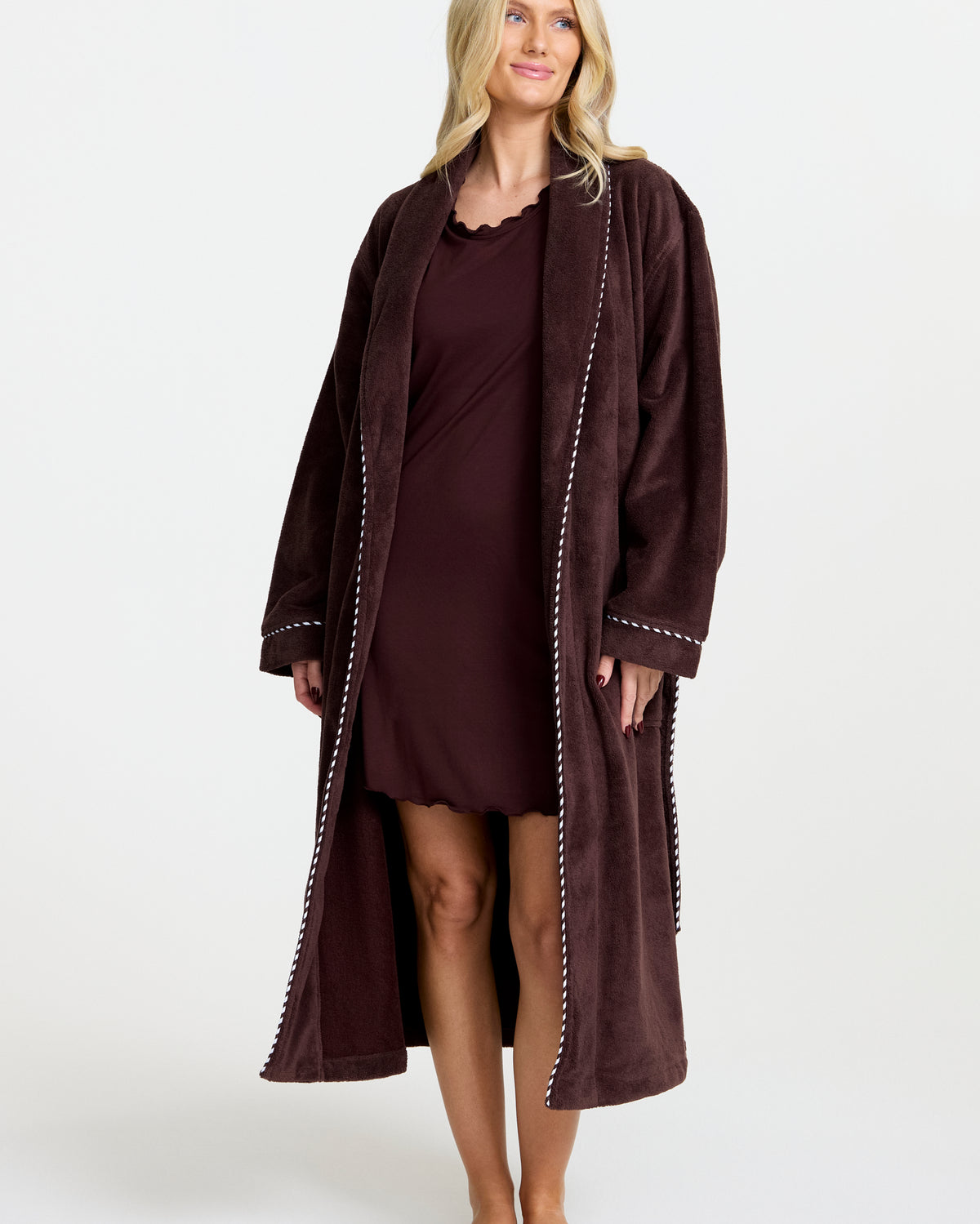 Damella Unisex Morgonrock Chocolate – bild 3