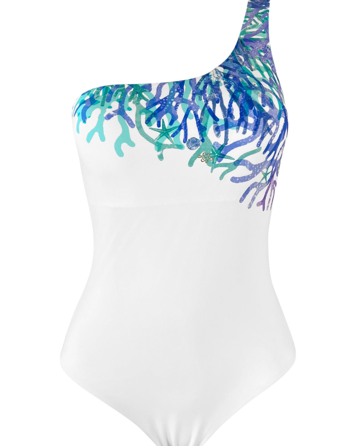 Coral Blue Over One Shoulder Onepiece w Removable cups - www.kaandabeachlife.se