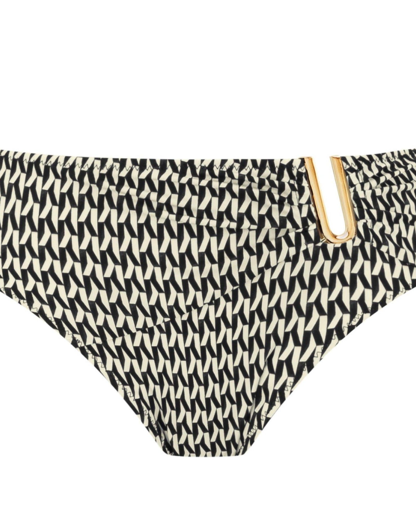 Fantasie Midi Bikinibyxa Black Cream - Härliga Under