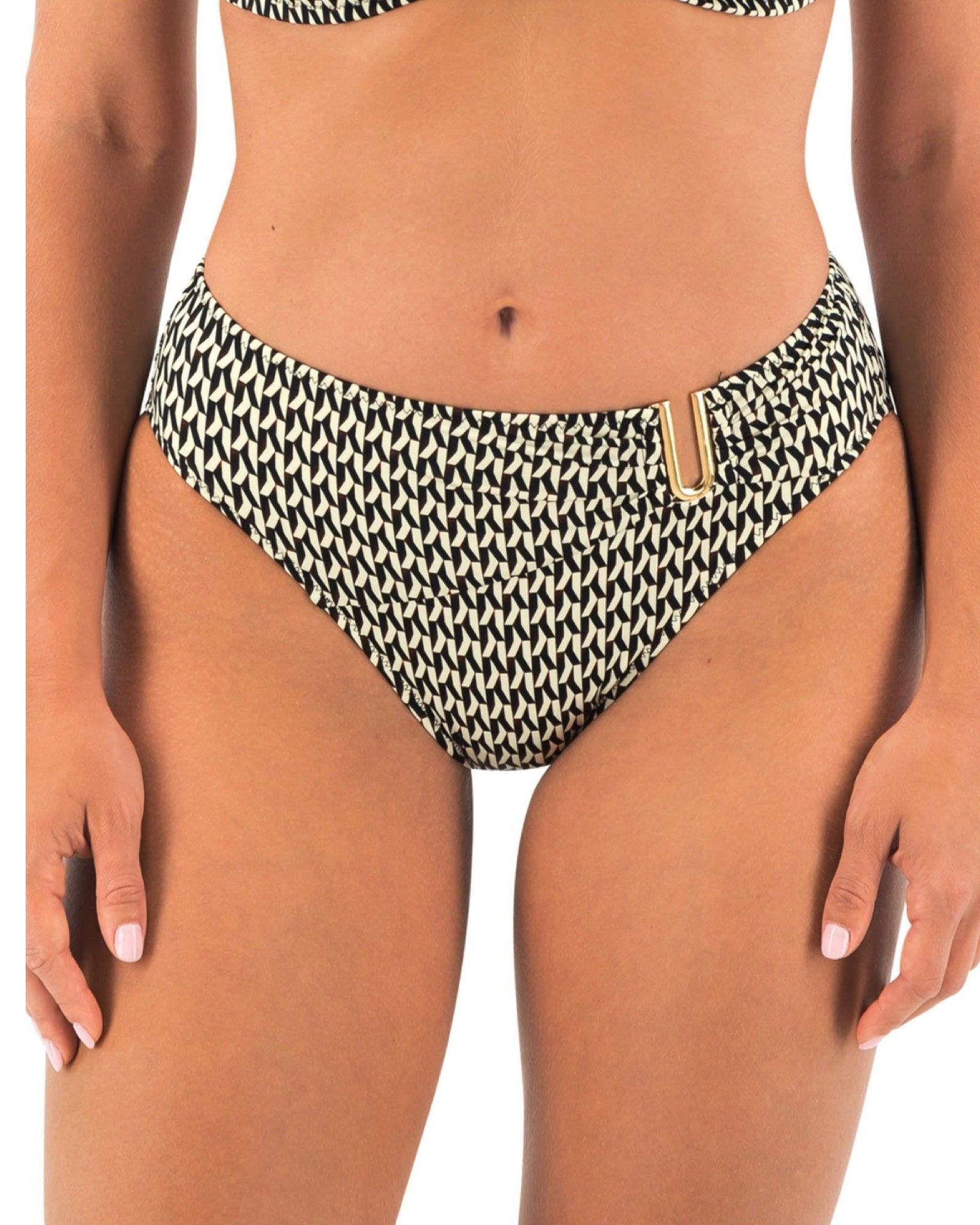 Fantasie Midi Bikinibyxa Black Cream - Härliga Under