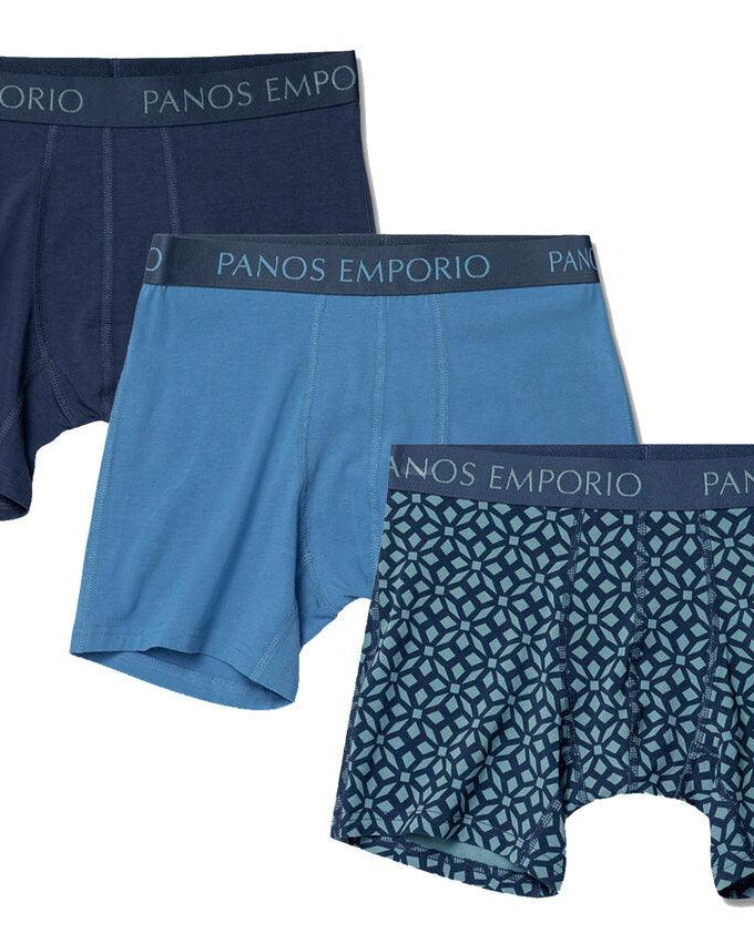Panos Bambu Bomull Boxer 3-pack Denim L - Härliga Under