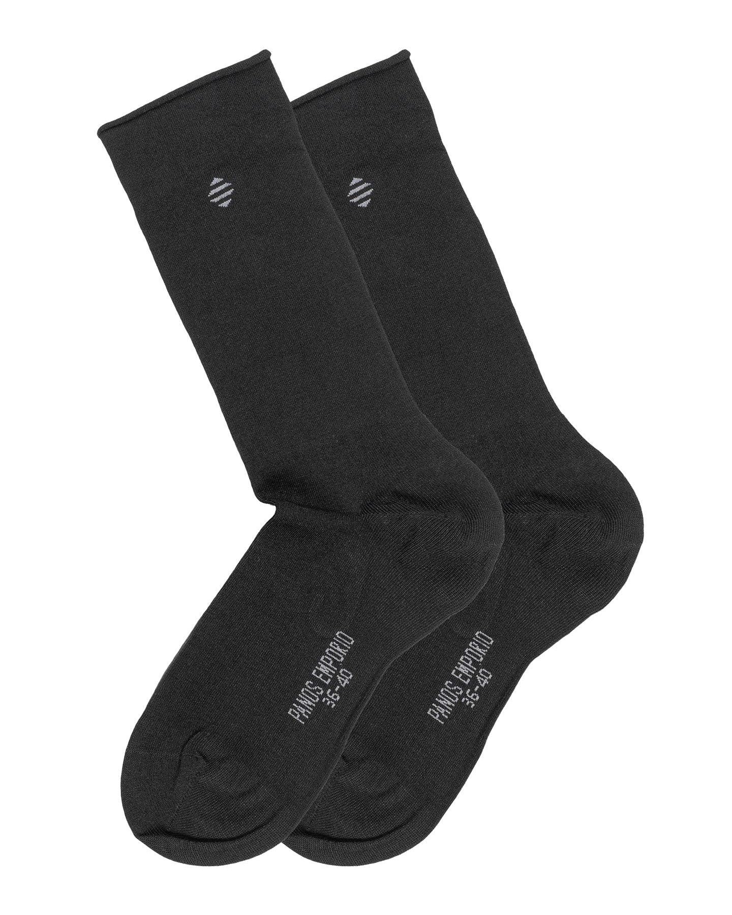 Panos Bambu Strumpa Roll-topp Jenny Svart 2-pack 36-40 - Härliga Under