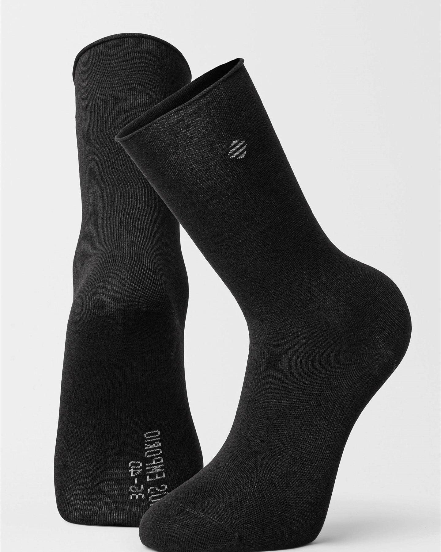 Panos Bambu Strumpa Roll-topp Jenny Svart 2-pack 36-40 - Härliga Under