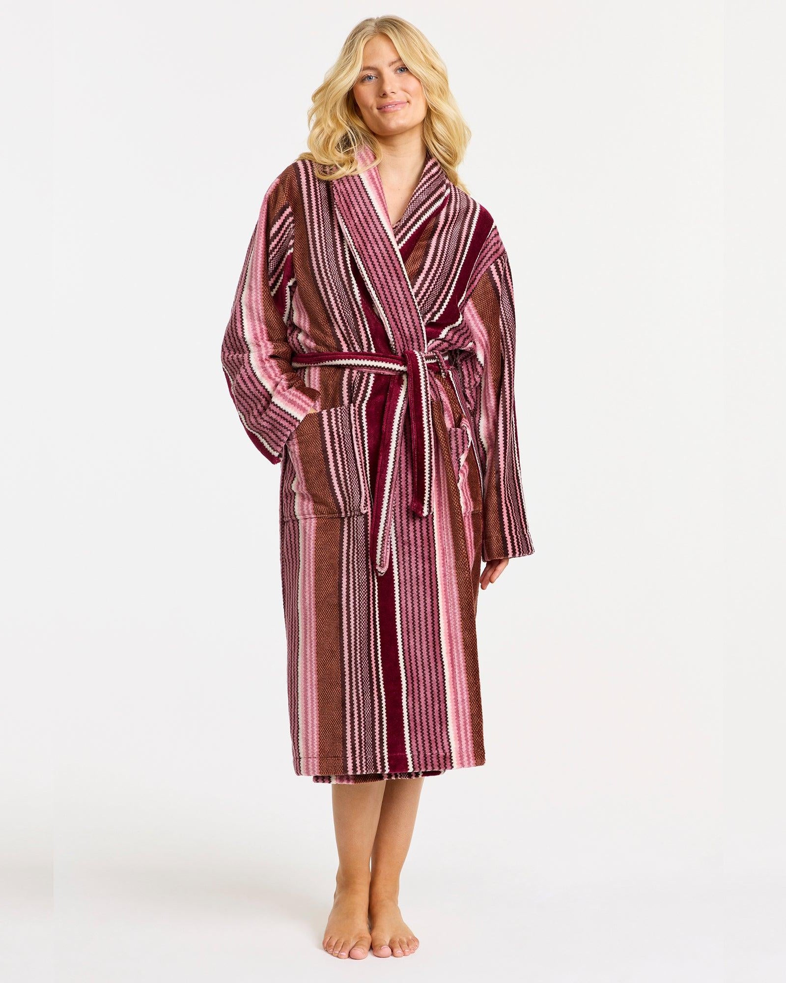 Damella Terry Morgonrock Torekov Pink Stripe - Härliga Under