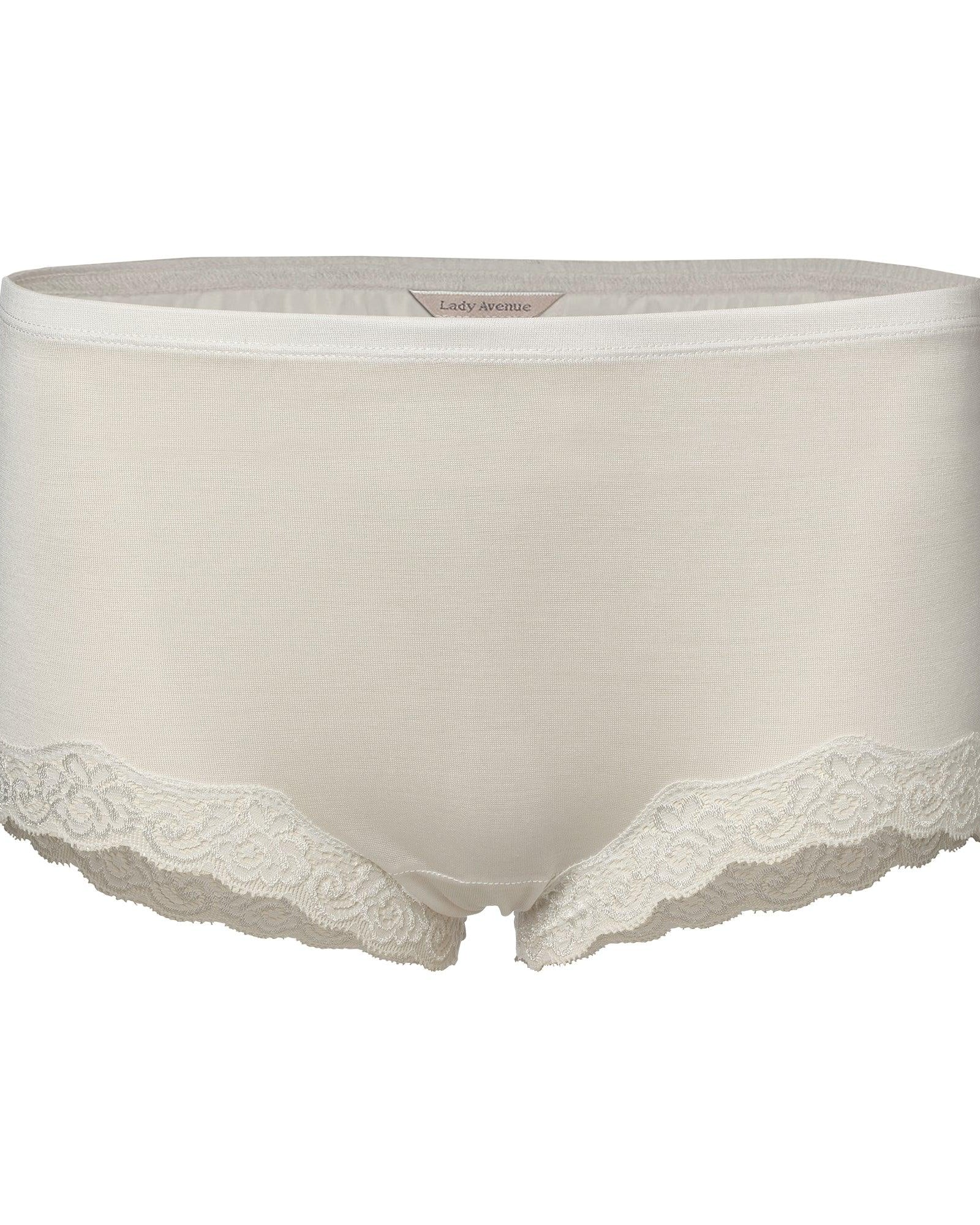 Lady Avenue Shortstrosa Silk Jersey Lace Off-white - Härliga Under