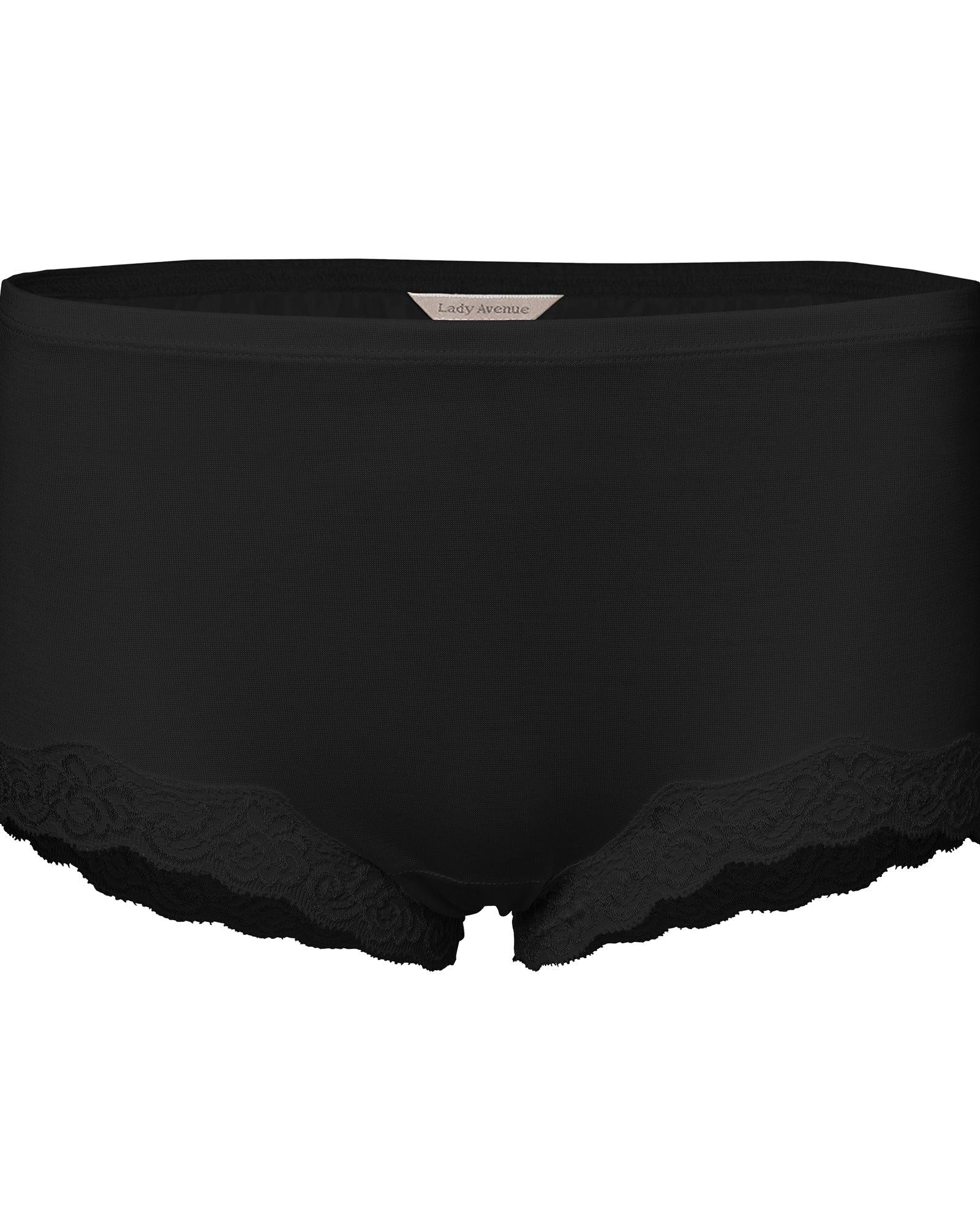 Lady Avenue Silk Jersey Shortstrosor Lace Black - Härliga Under