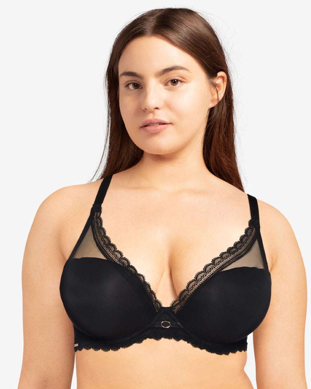 Chantelle Plunge T-shirt Bh Parisian Allure Black - Härliga Under