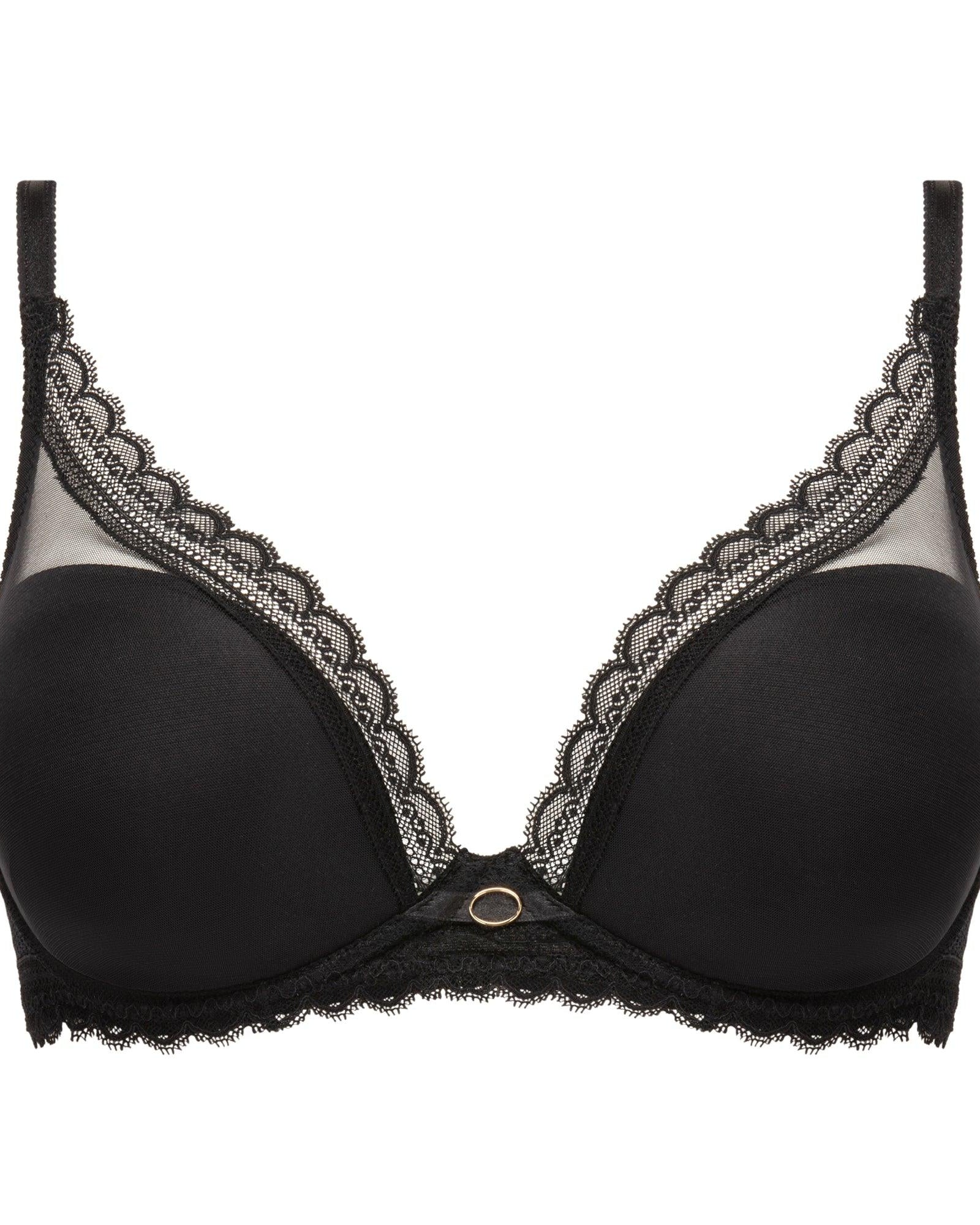 Chantelle Plunge T-shirt Bh Parisian Allure Black - Härliga Under