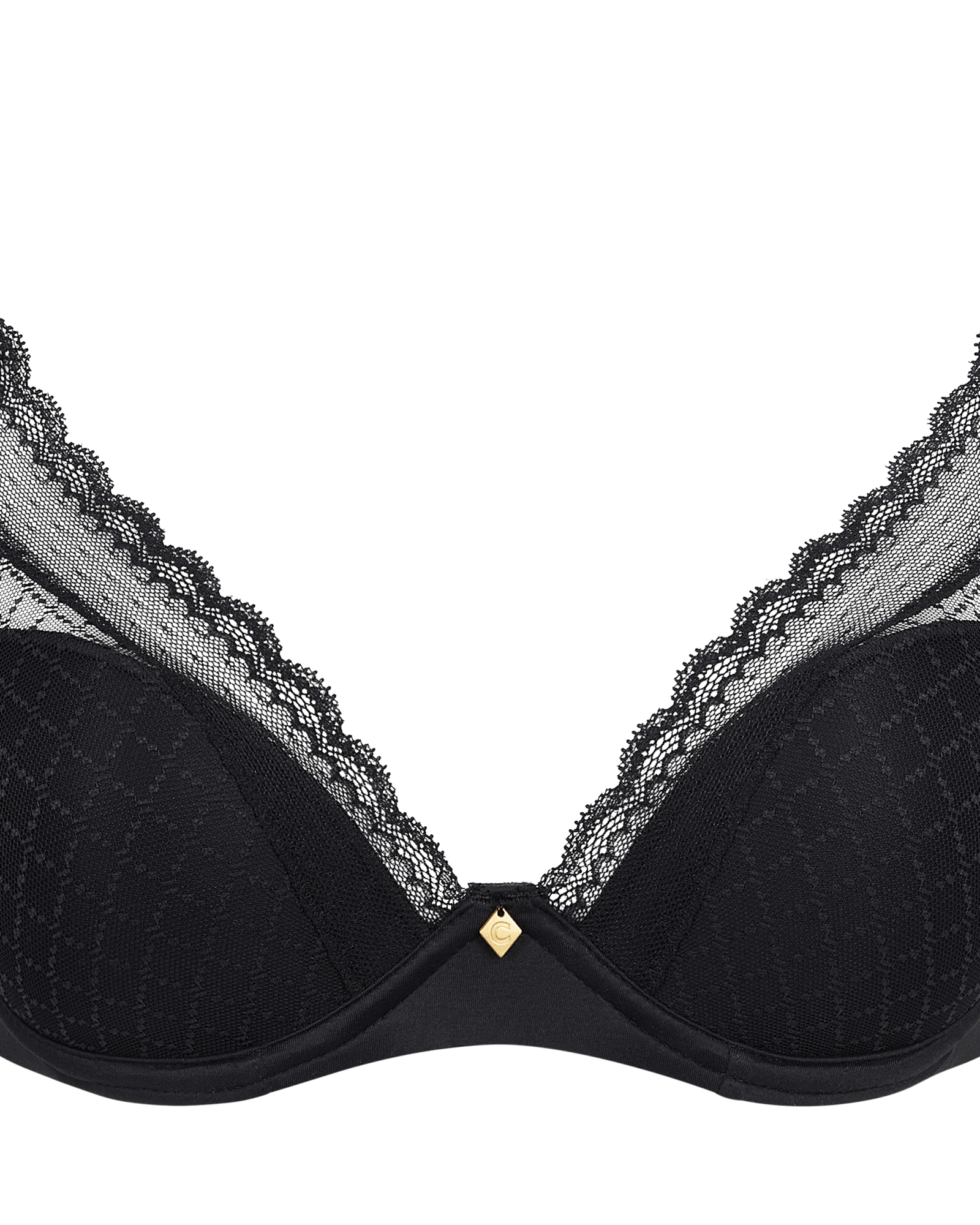 Chantelle T-shirt BH Norah Chic Plunge Svart - Härliga Under