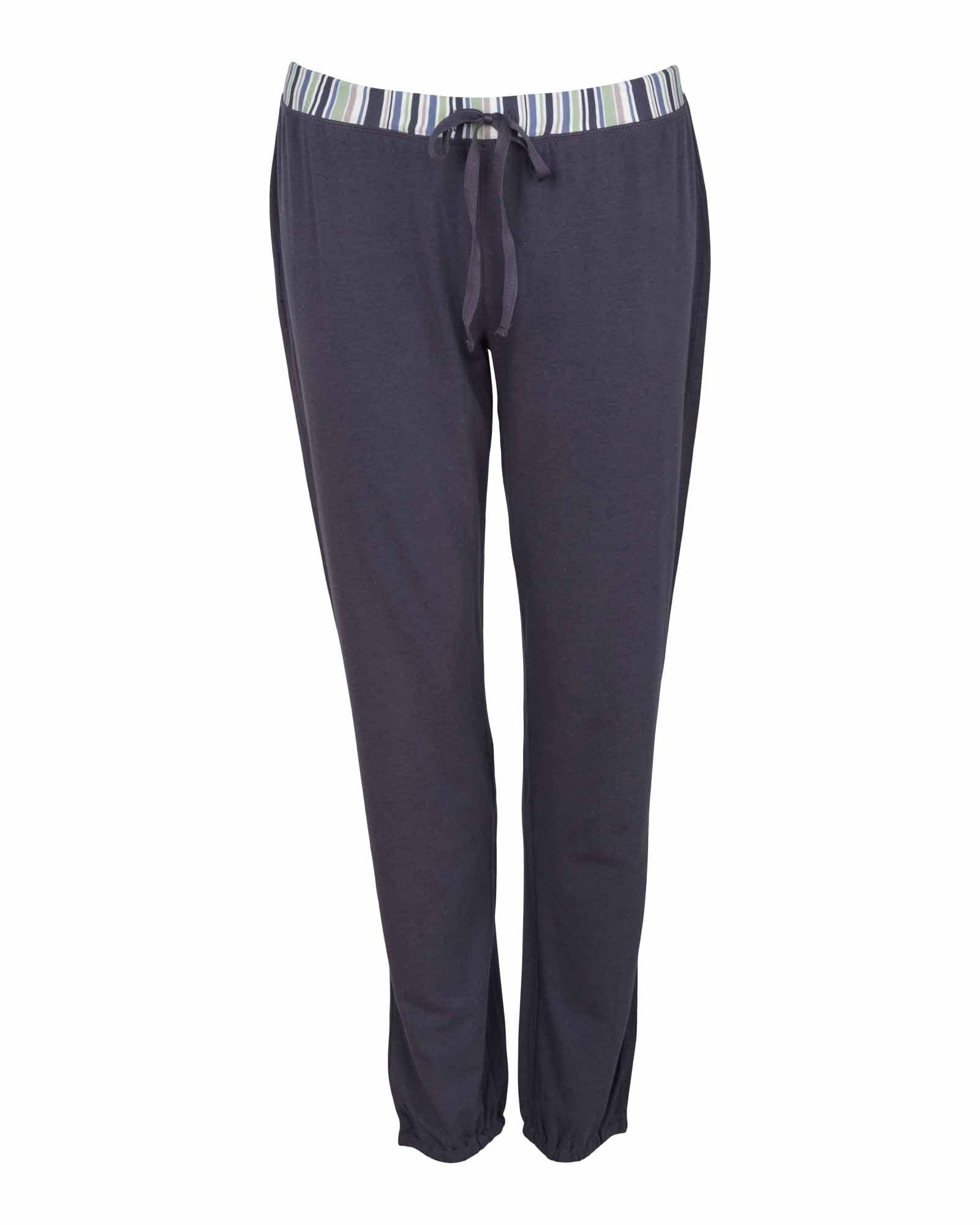 Bambu Pyjamas Lång Ärm Grå Randig - Härliga Under