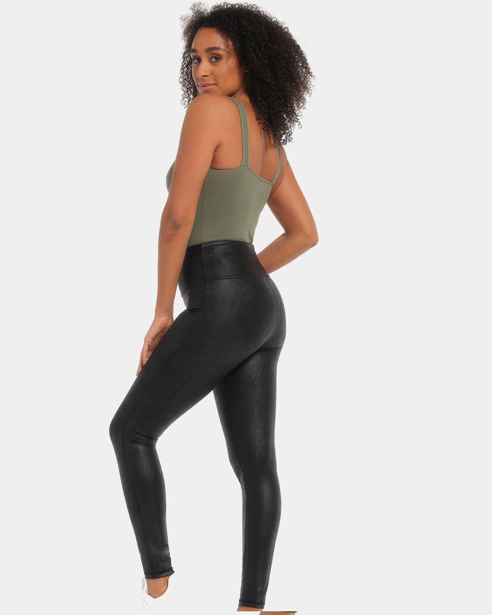 Magic Leather Look Leggings Black - Härliga Under
