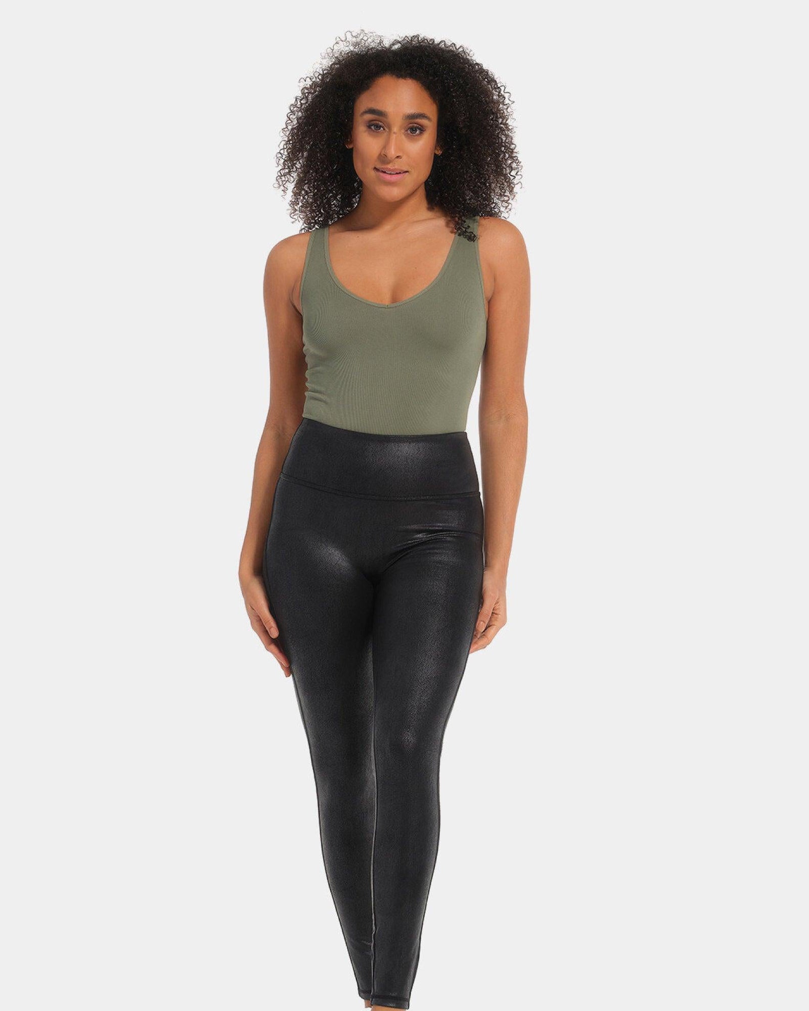Magic Leather Look Leggings Black - Härliga Under