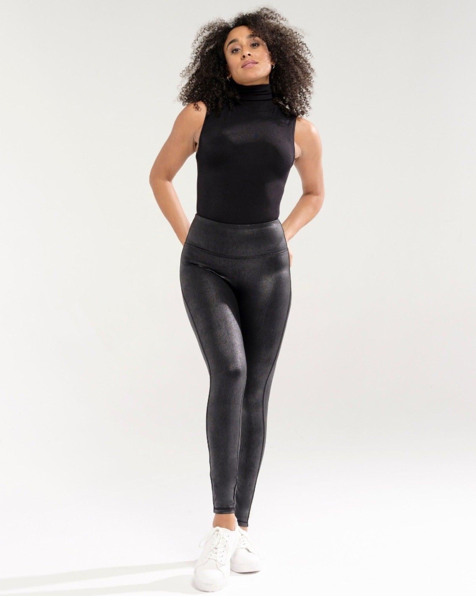 Magic Leather Look Leggings Black - Härliga Under