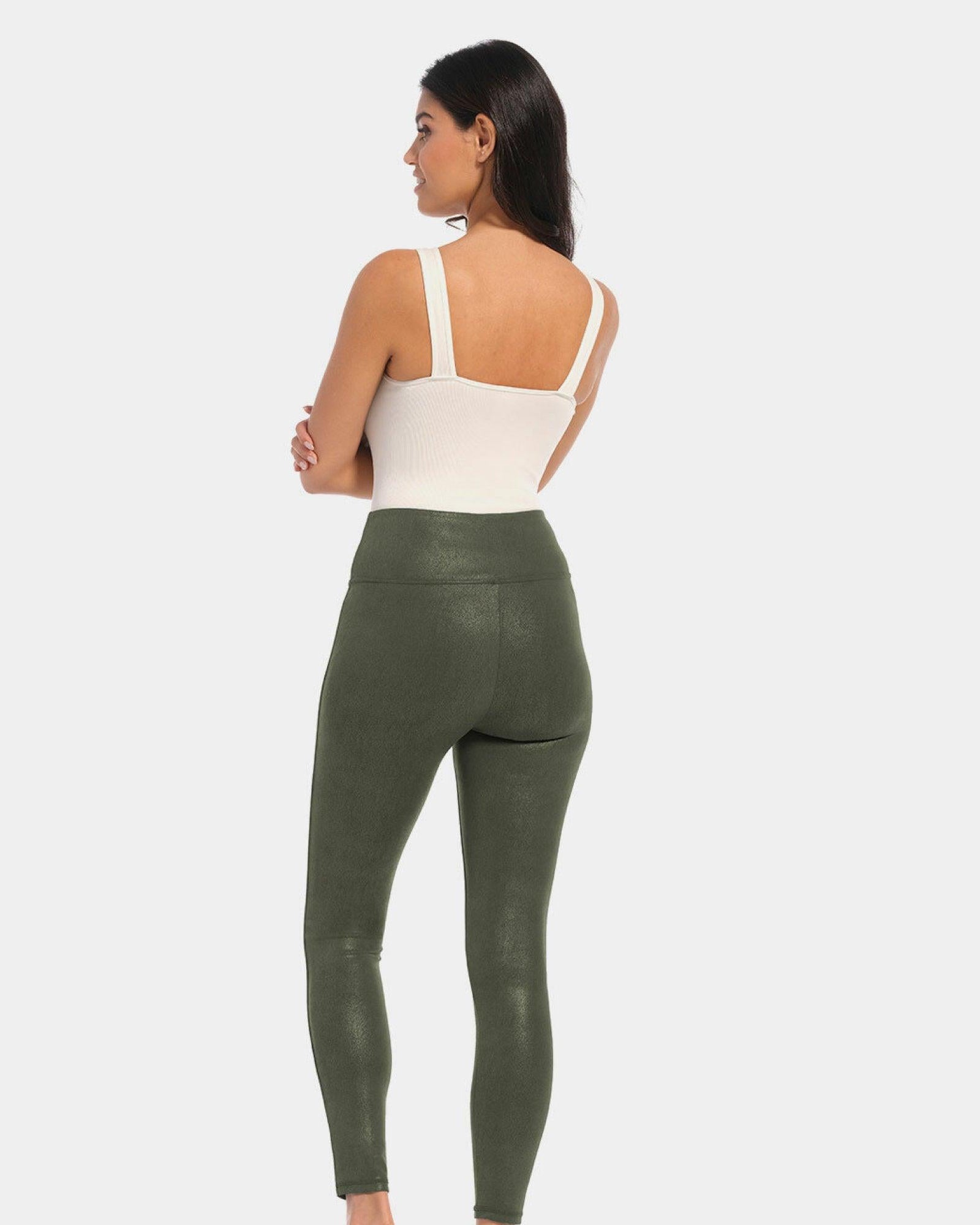 Magic Leather Look Leggings Matcha - Härliga Under