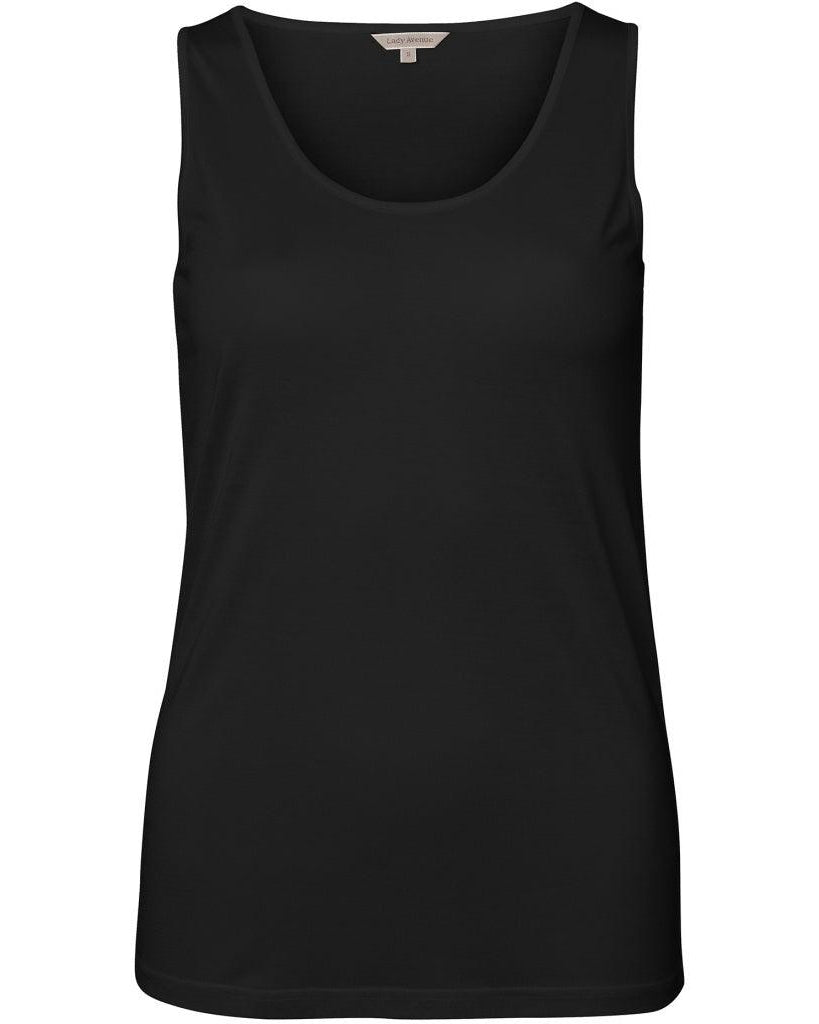 Lady Avenue Silk Jersey Tank Top Black - Härliga Under