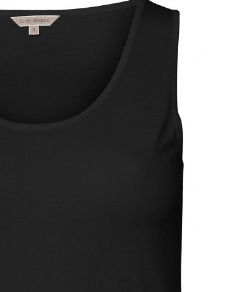 Lady Avenue Silk Jersey Tank Top Black - Härliga Under