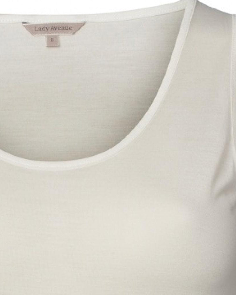 Lady Avenue Silk Jersey Tank Top Off-white - Härliga Under