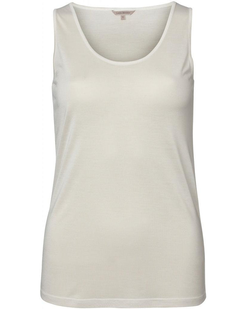 Lady Avenue Silk Jersey Tank Top Off-white - Härliga Under
