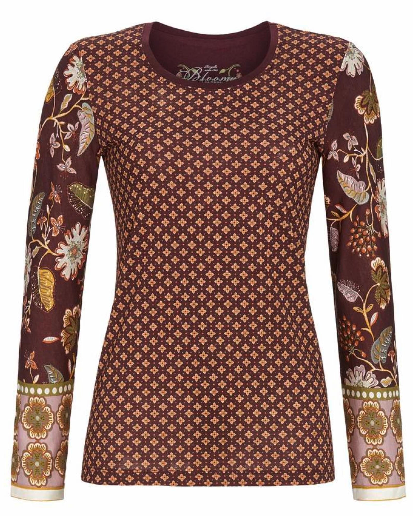 Ringella Bloomy T-shirt Lång Ärm Vinröd Print - Härliga Under