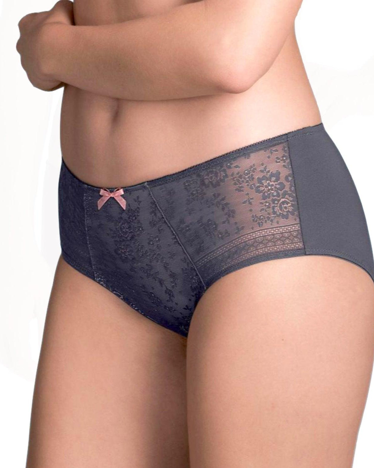 Rosa Faia Trosa Hög Midja Fleur Lace Anthracite - Härliga Under
