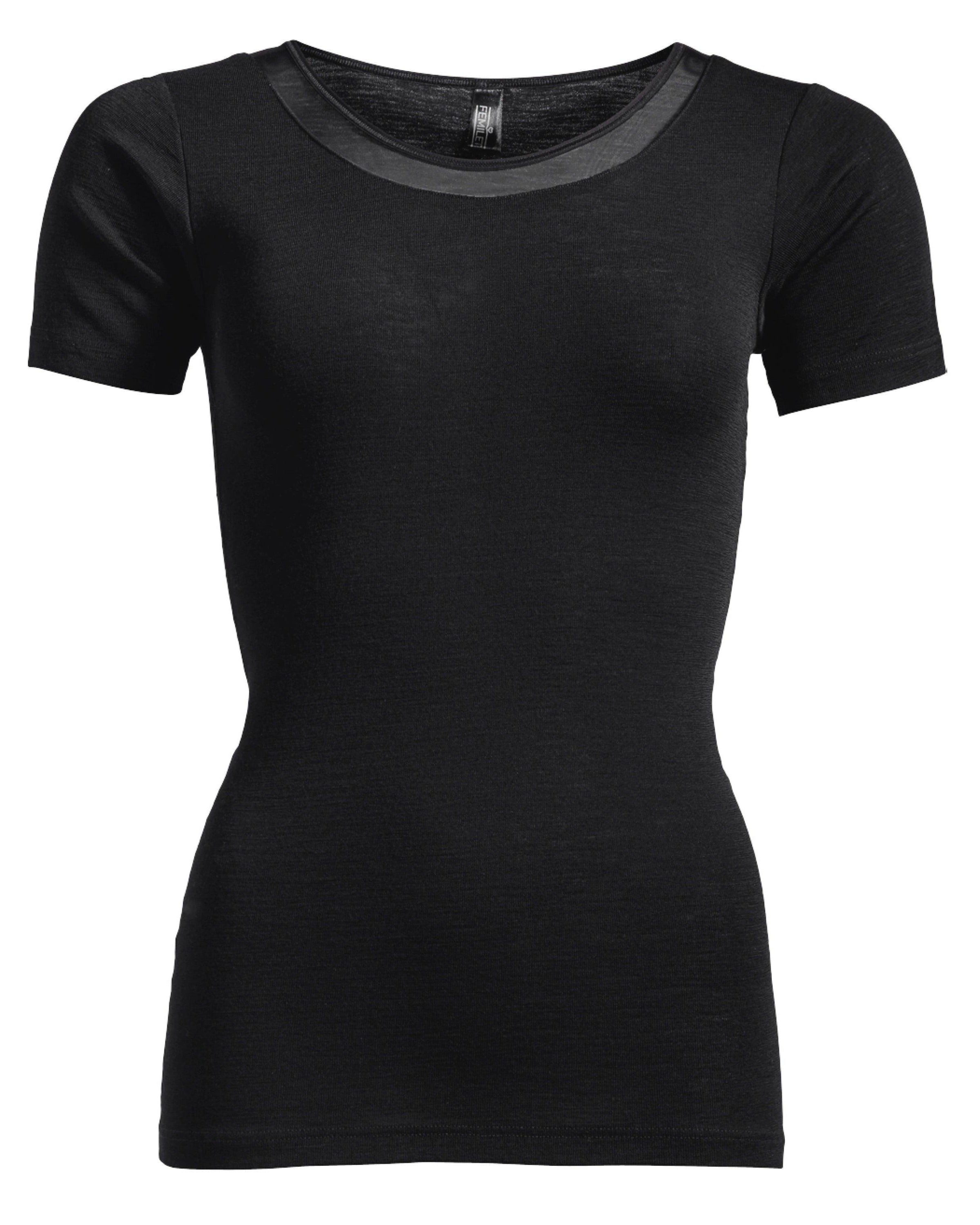Femilet Merino T-shirt Juliana Black - Härliga Under