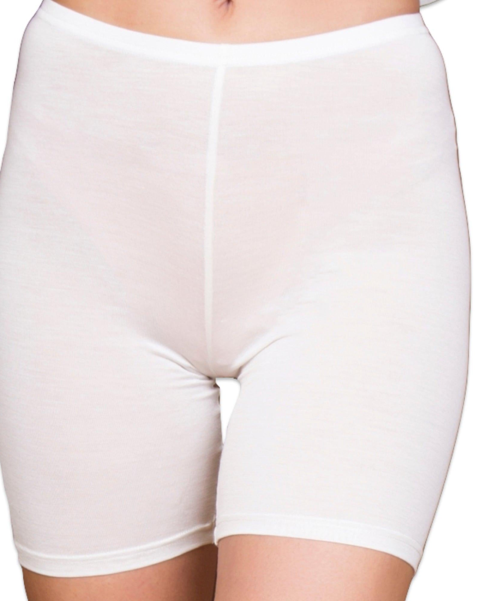 Lady Avenue Shortstrosor Långa ben Silk Jersey Off-white - Härliga Under