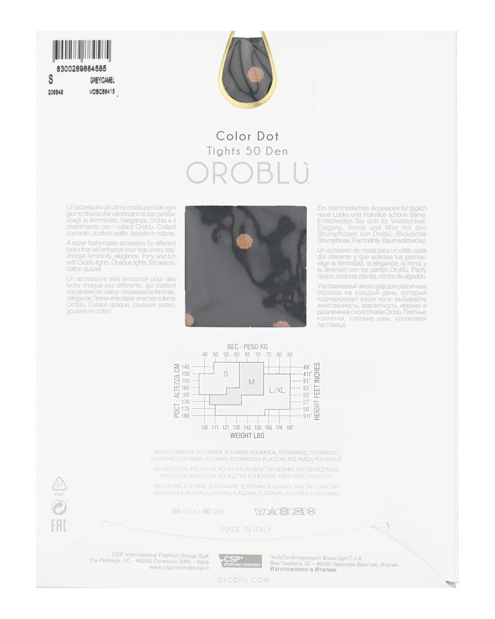 Oroblu Strumpbyxor 50 Polka Dot Grey Camel - Härliga Under