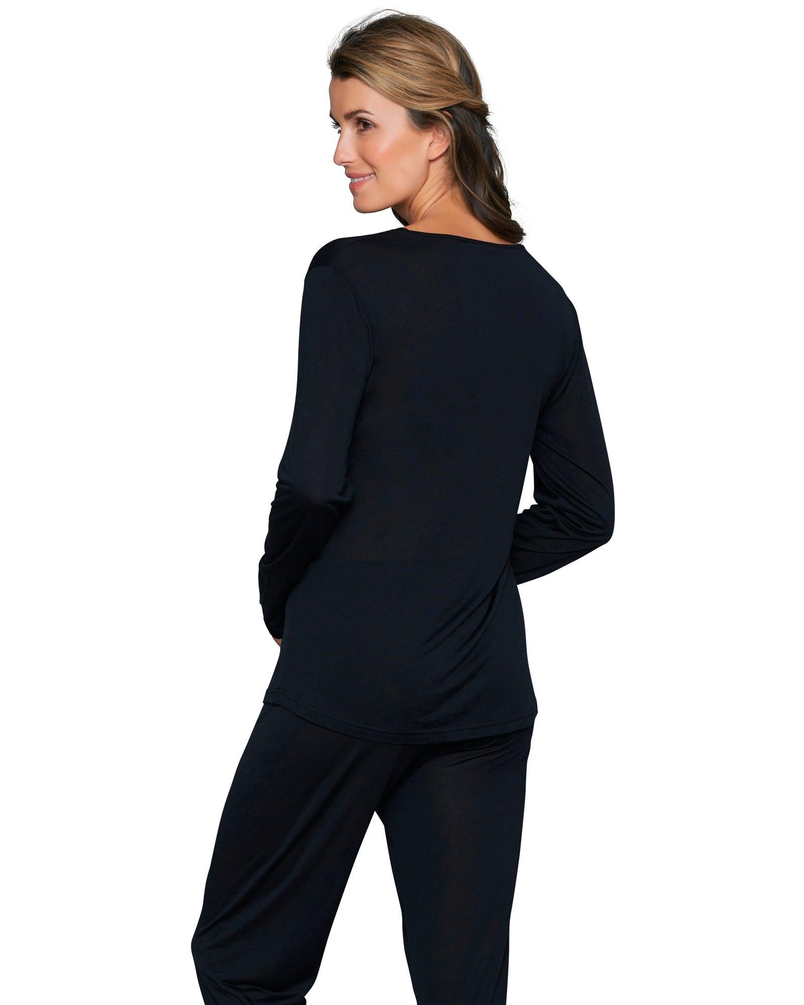 Lady Avenue Silk Jersey Pyjamas Svart - Härliga Under