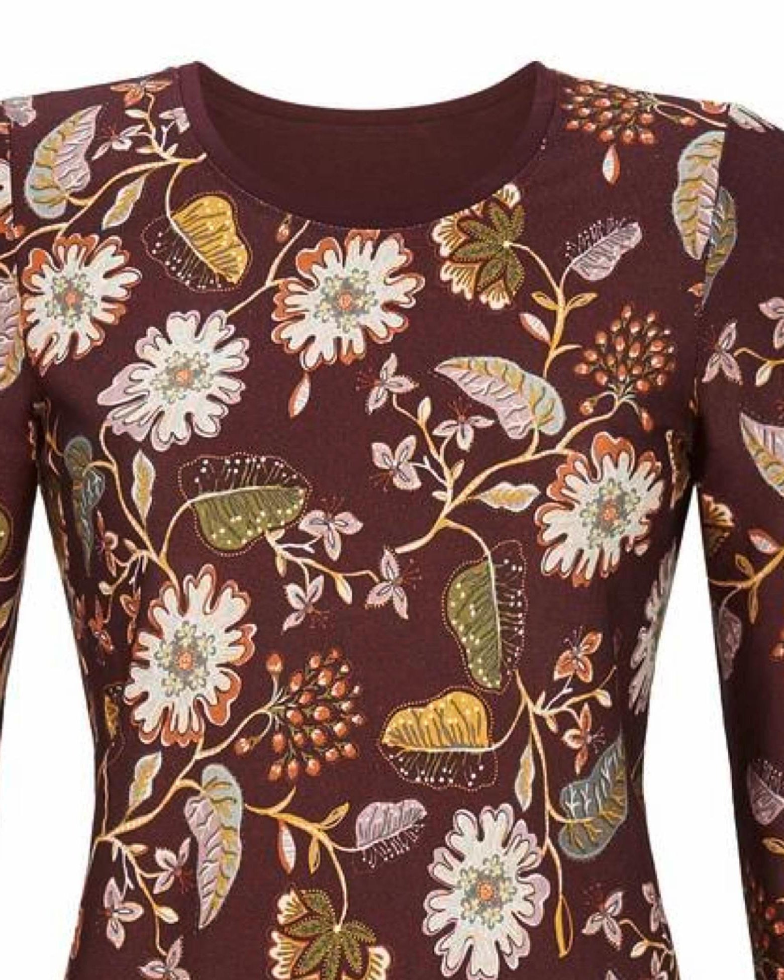 Ringella Bloomy Nattlinne Vinröd Print - Härliga Under