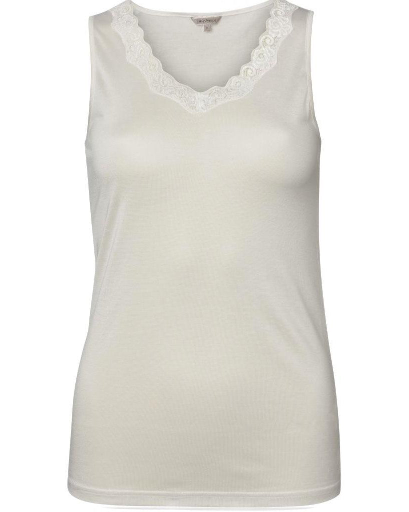 Lady Avenue Silk Jersey Spetslinne Natur - Härliga Under