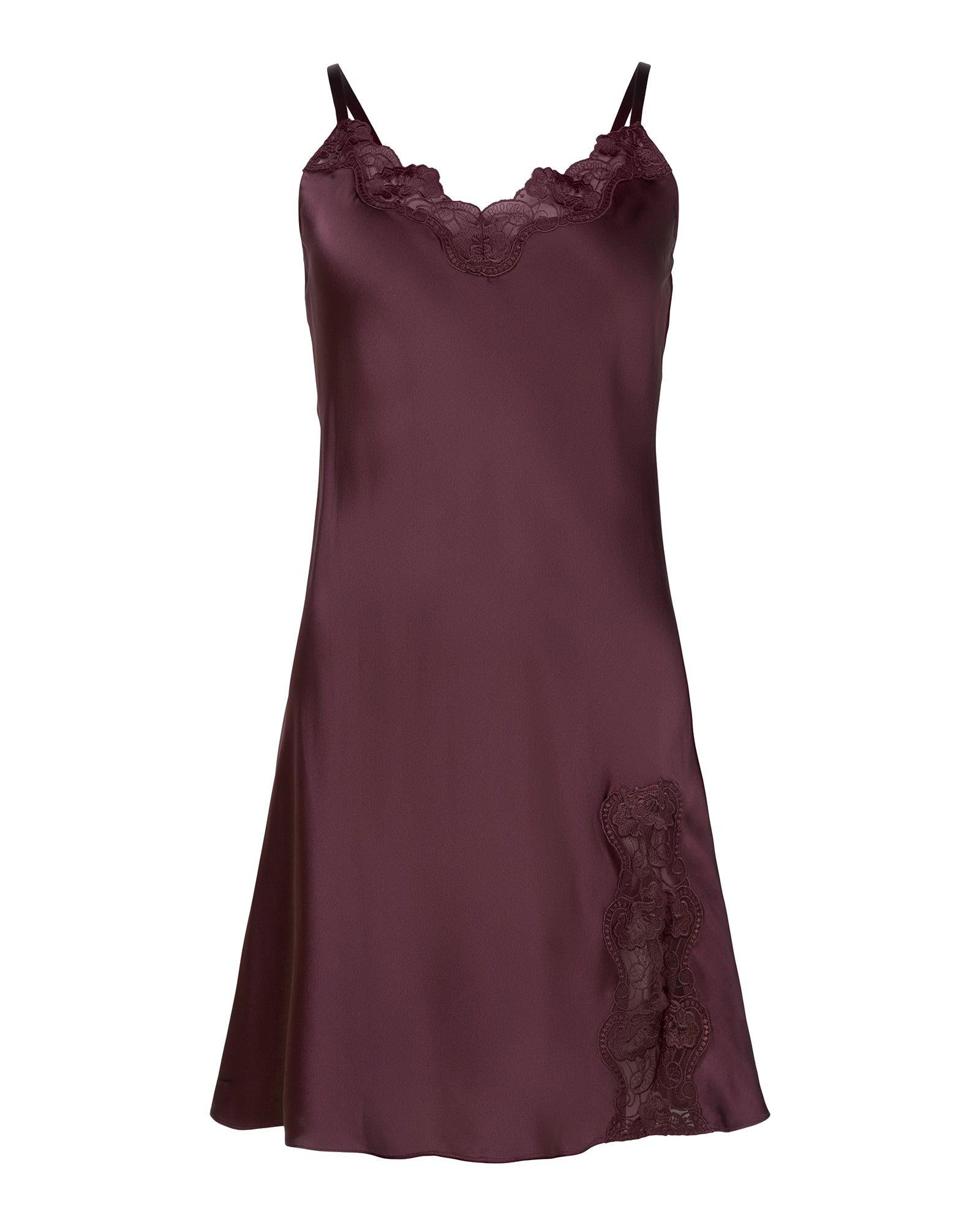 Lady Avenue Nattlinne Lace Pure Silk Plum - Härliga Under
