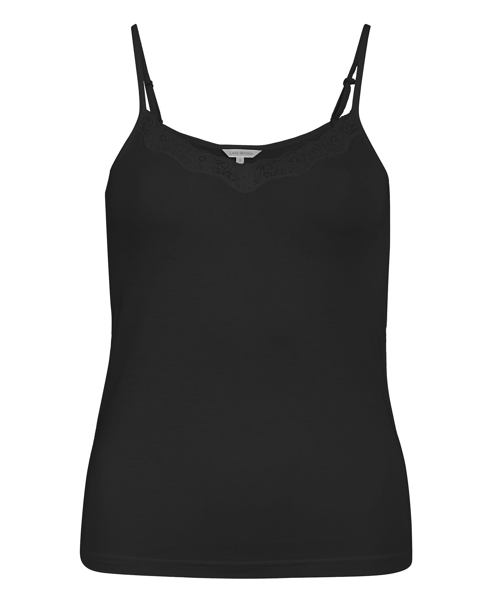 Lady Avenue Linne Silk Jersey Lace Black - Härliga Under
