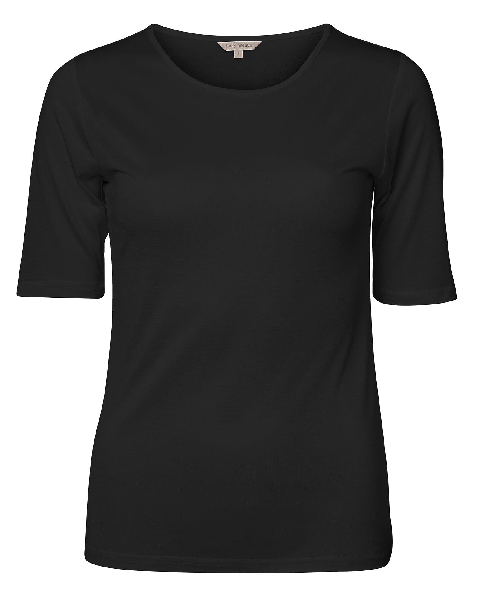 Lady Avenue T-shirt Silk jersey Black - Härliga Under