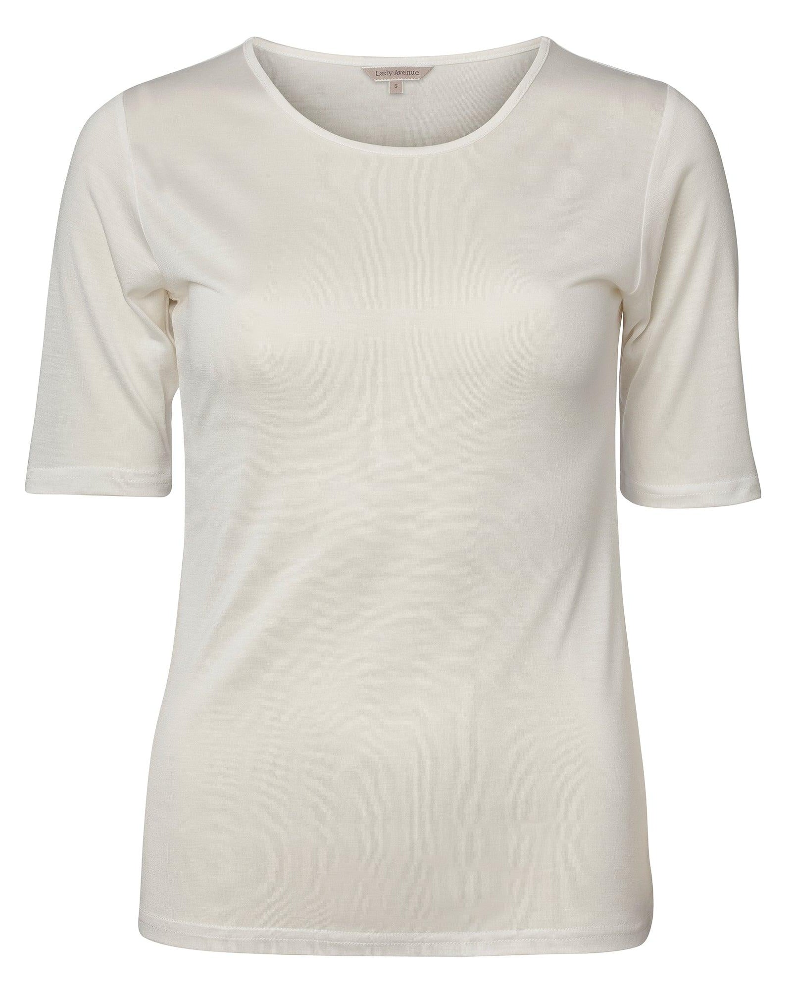 Lady Avenue T-shirt Silk jersey Off-white - Härliga Under