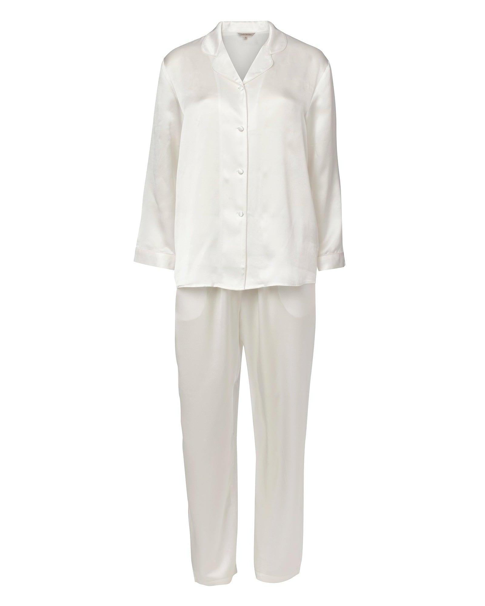 Lady Avenue Pure Silk Basic Pyjamas Off-white - Härliga Under