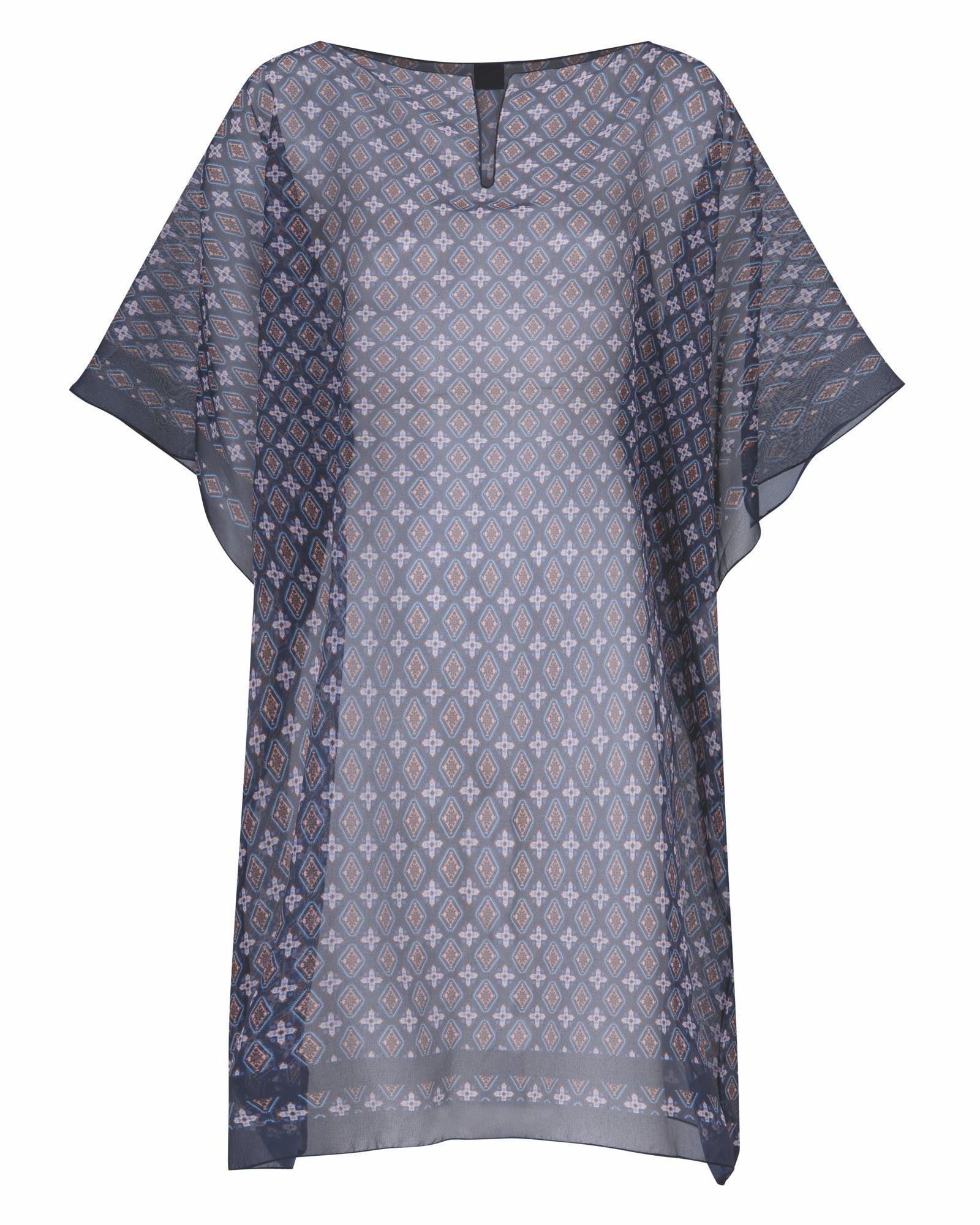 Amoena Strandtunika Blå Vit Boho Vibes One Size - Härliga Under