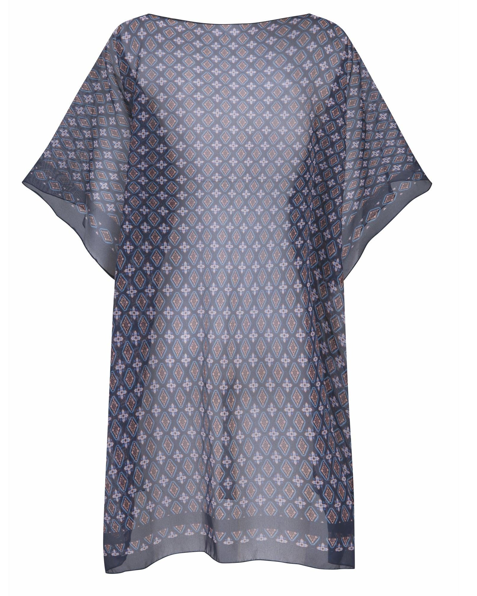 Amoena Strandtunika Blå Vit Boho Vibes One Size - Härliga Under