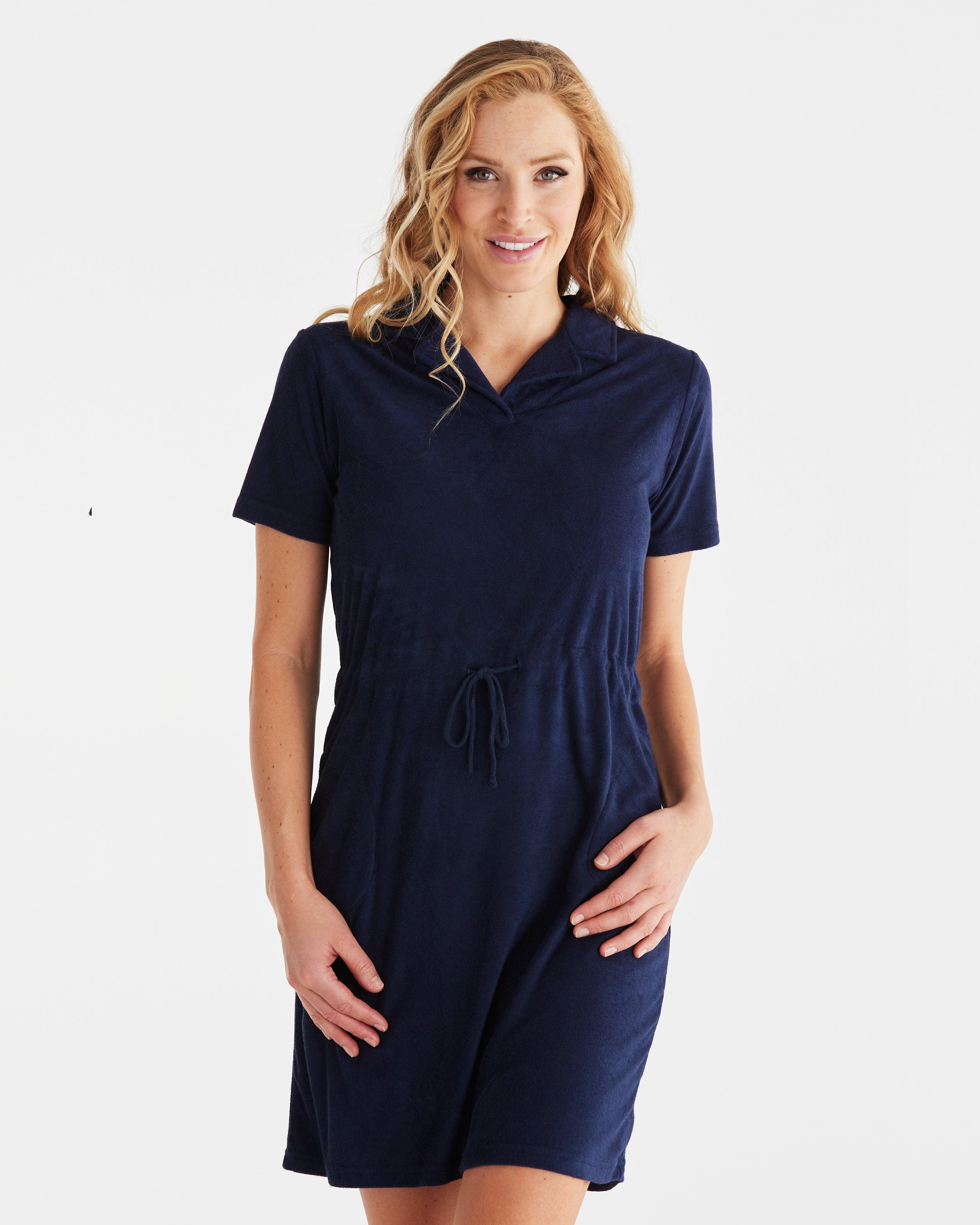 Damella Frotté Klänning Bambu Navy - Härliga Under