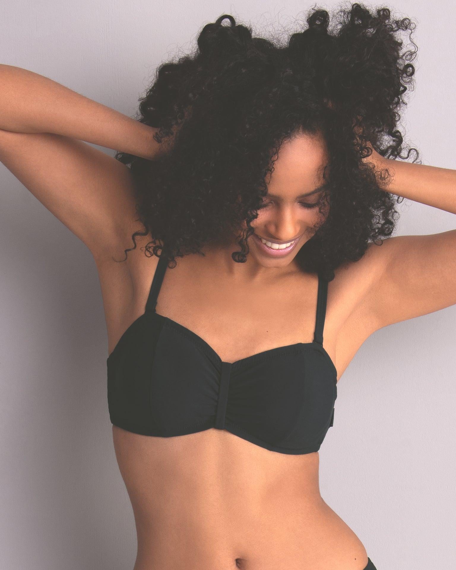 Rosa Faia Bandeau Bikini M Bygel, Ella Svart - Härliga Under