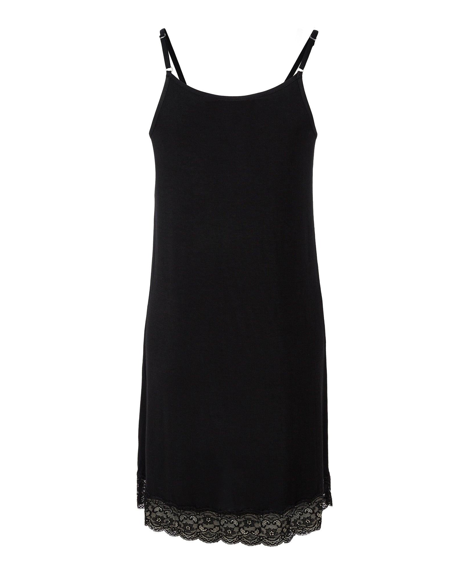 Lady Avenue Bamboo Slip Dress Lace Black - Härliga Under