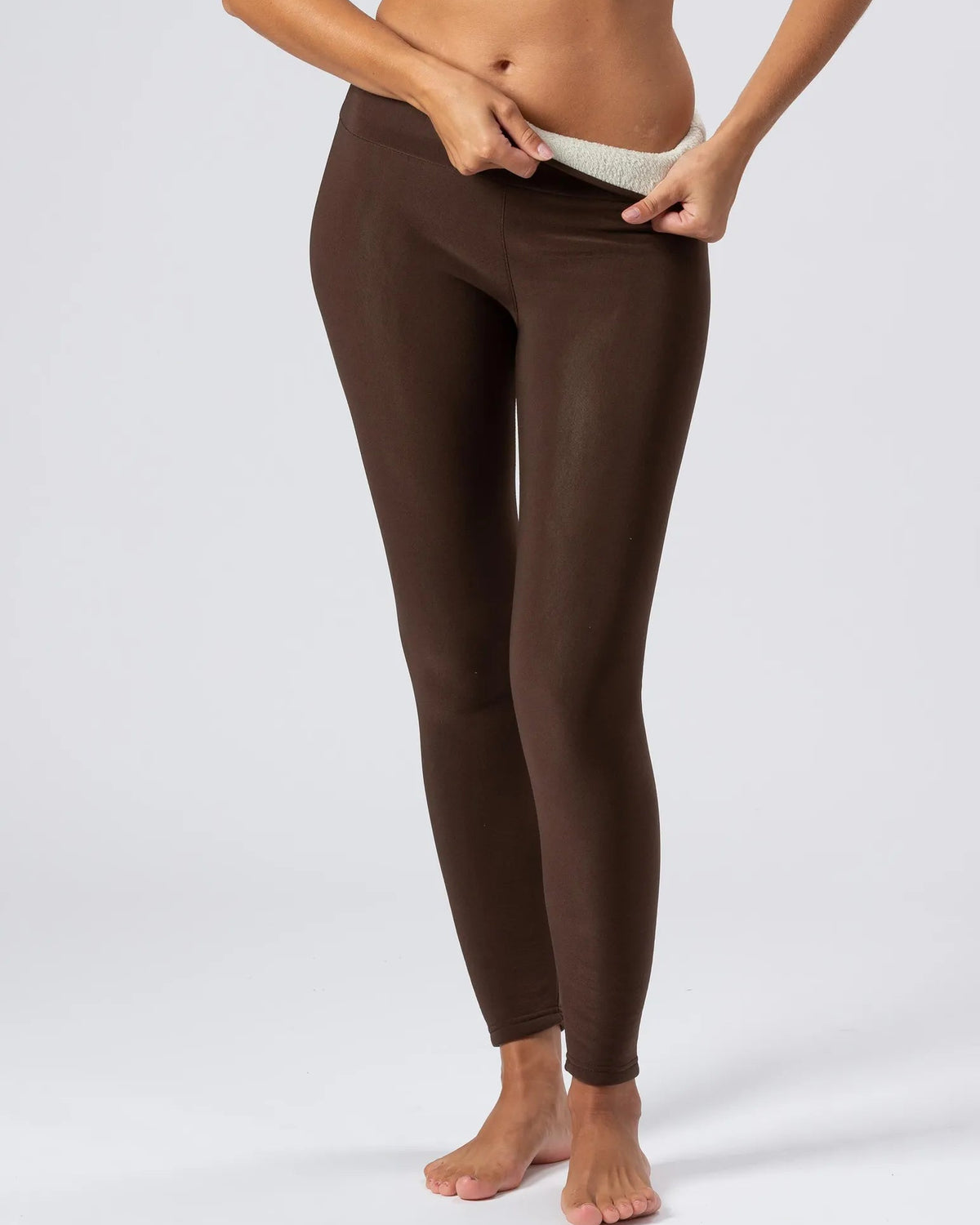 Trofé Fleecefodrade Leggings Brun – produktbild