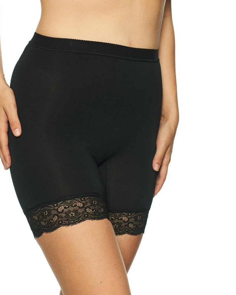 Lady Avenue Shortstrosor Med Spetskant Black Bambu - Härliga Under