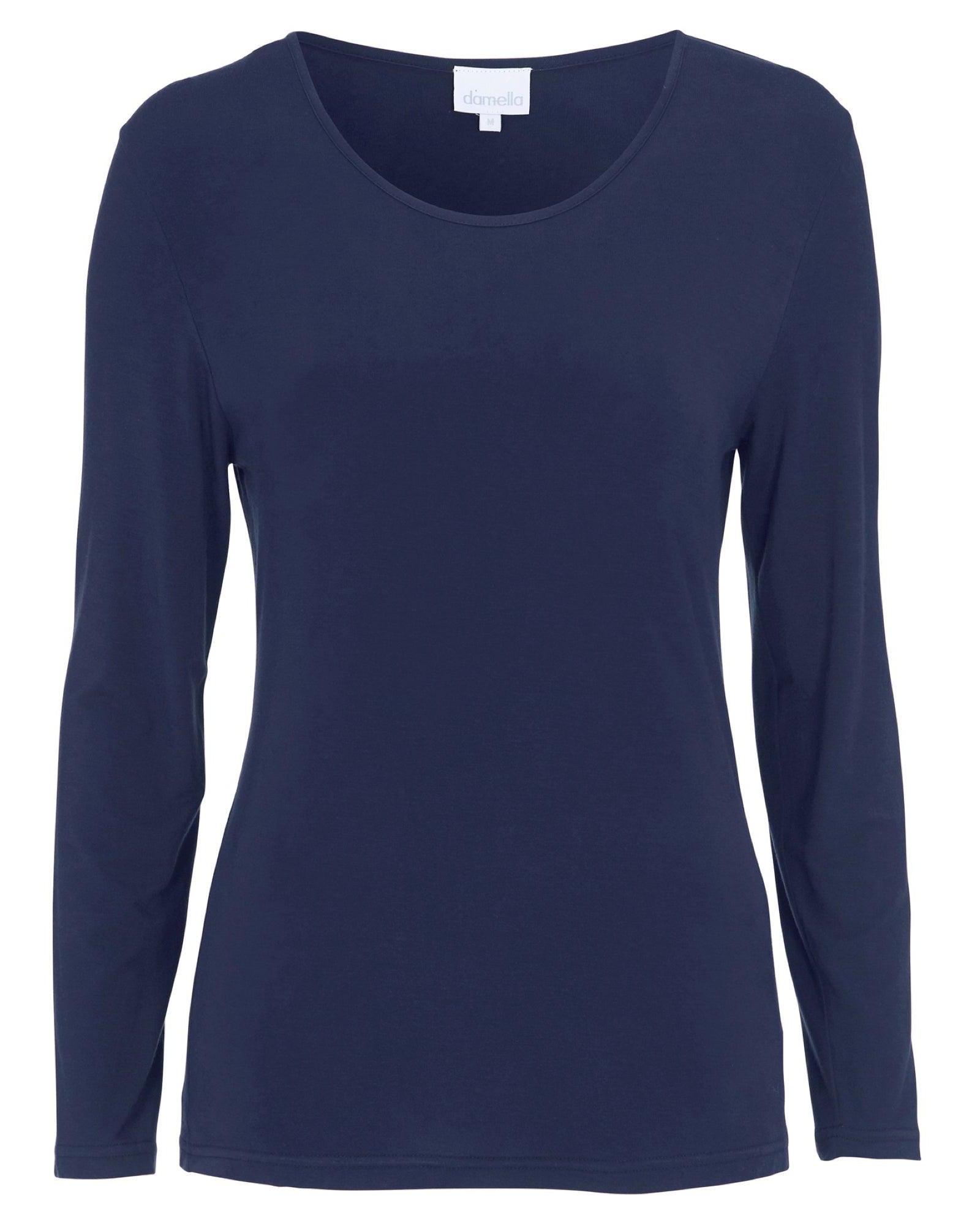 Damella Bambu T-shirt Lång Ärm Marin - Härliga Under