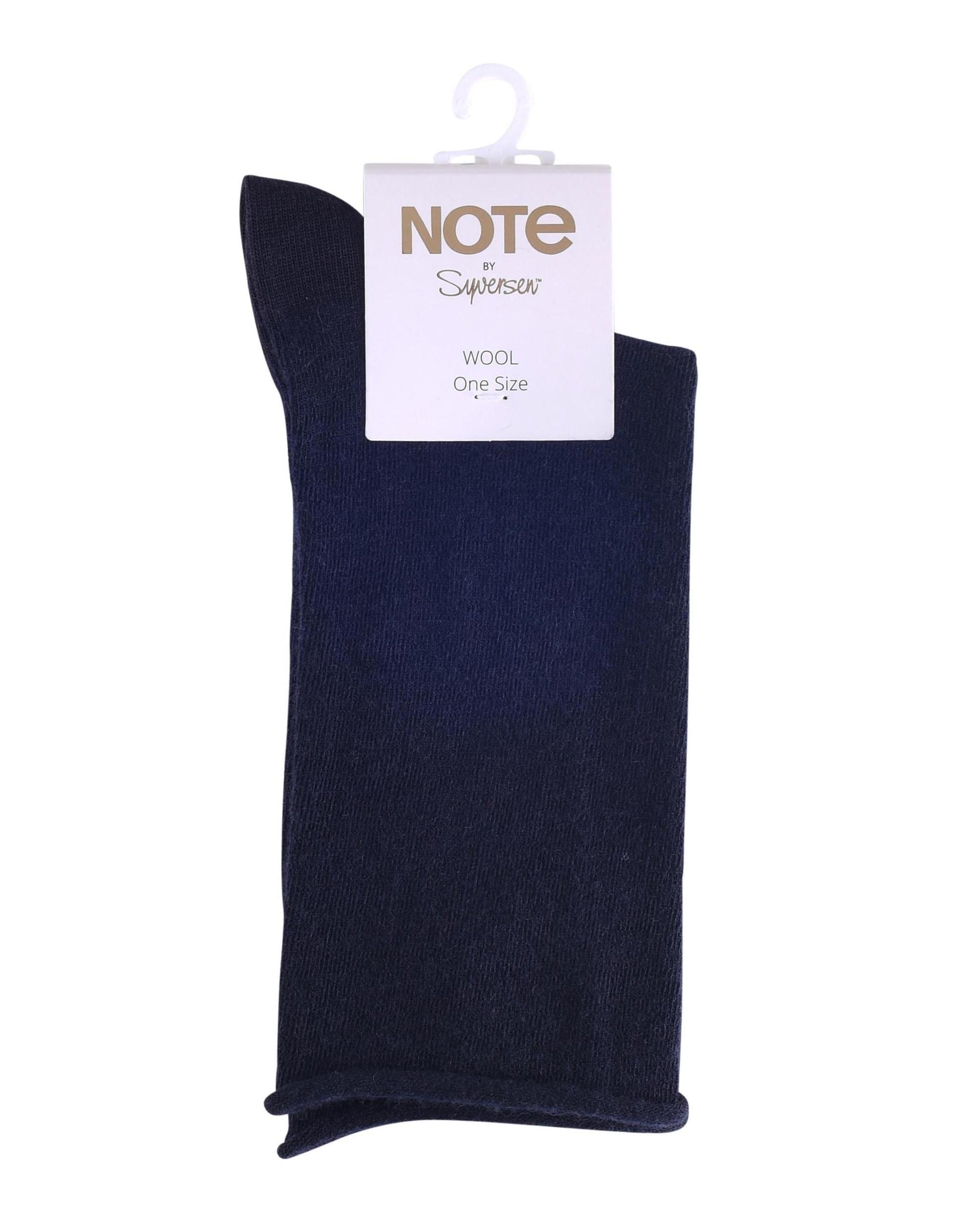 Note Strumpor Roll Top Wool Navy 36-41 - Härliga Under
