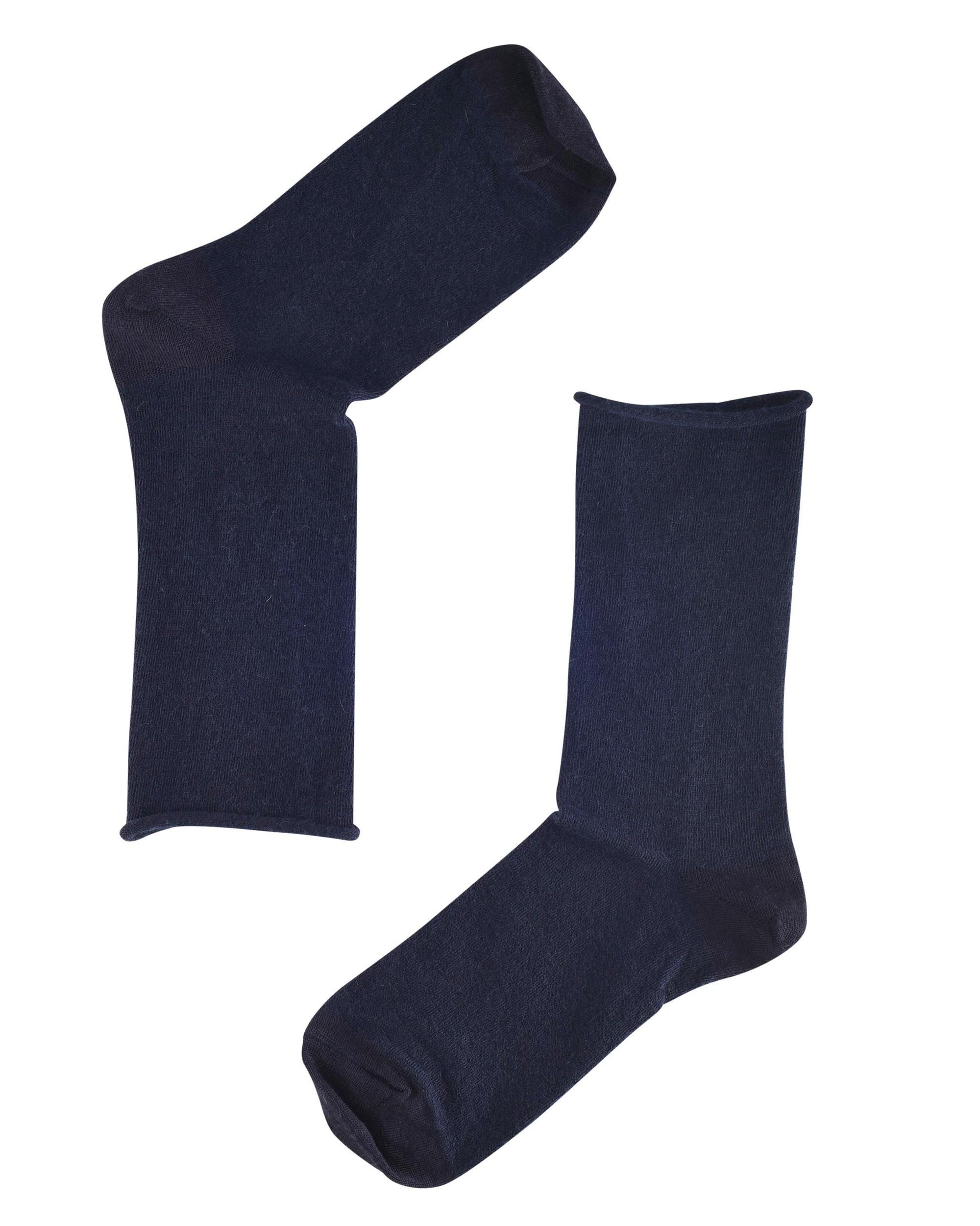 Note Strumpor Roll Top Wool Navy 36-41 - Härliga Under